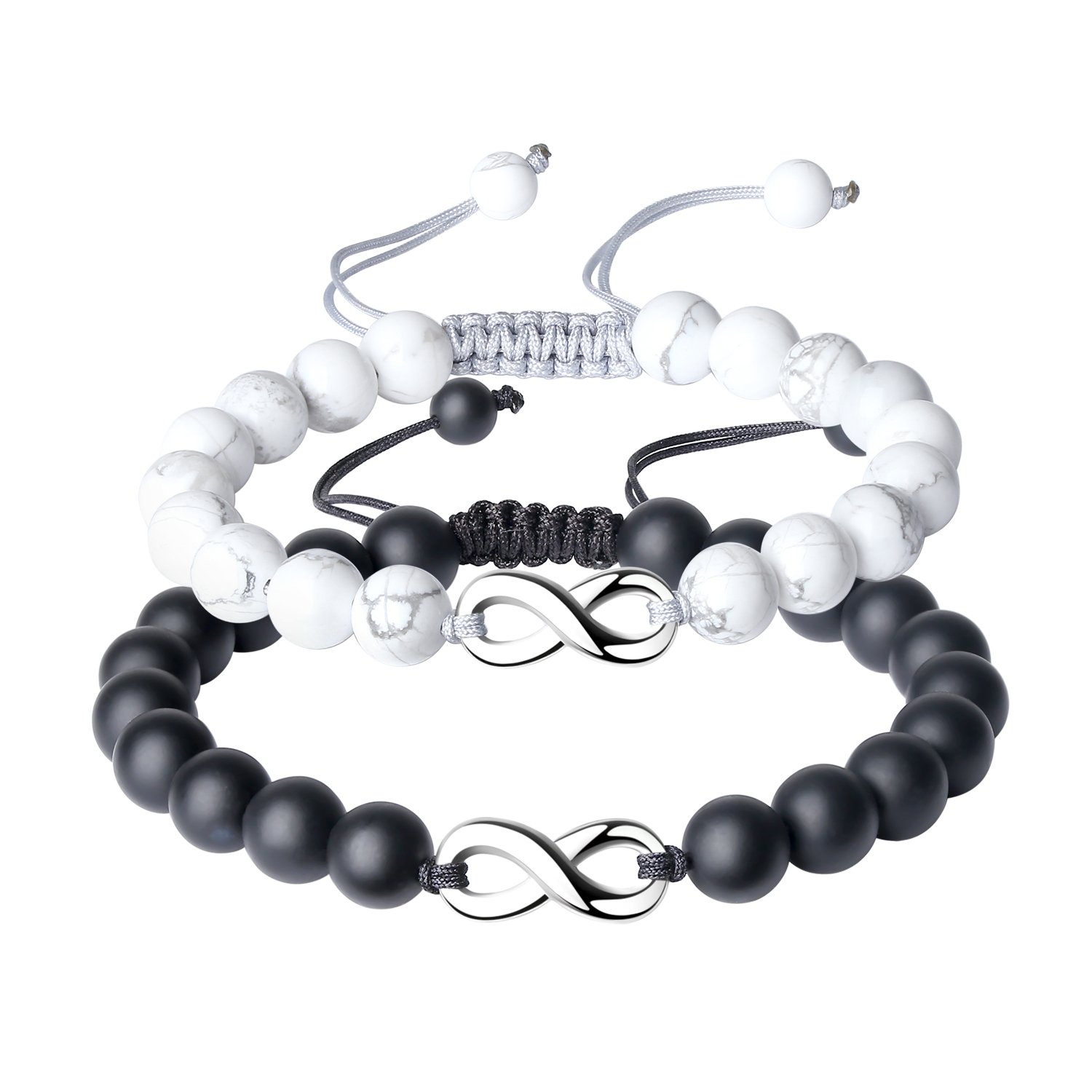 COAI Infinity His and Hers Matching Couples Bracelets - Romantic Stone Jewelry for Anniversaries, Valentines Day & Couple Gifts
