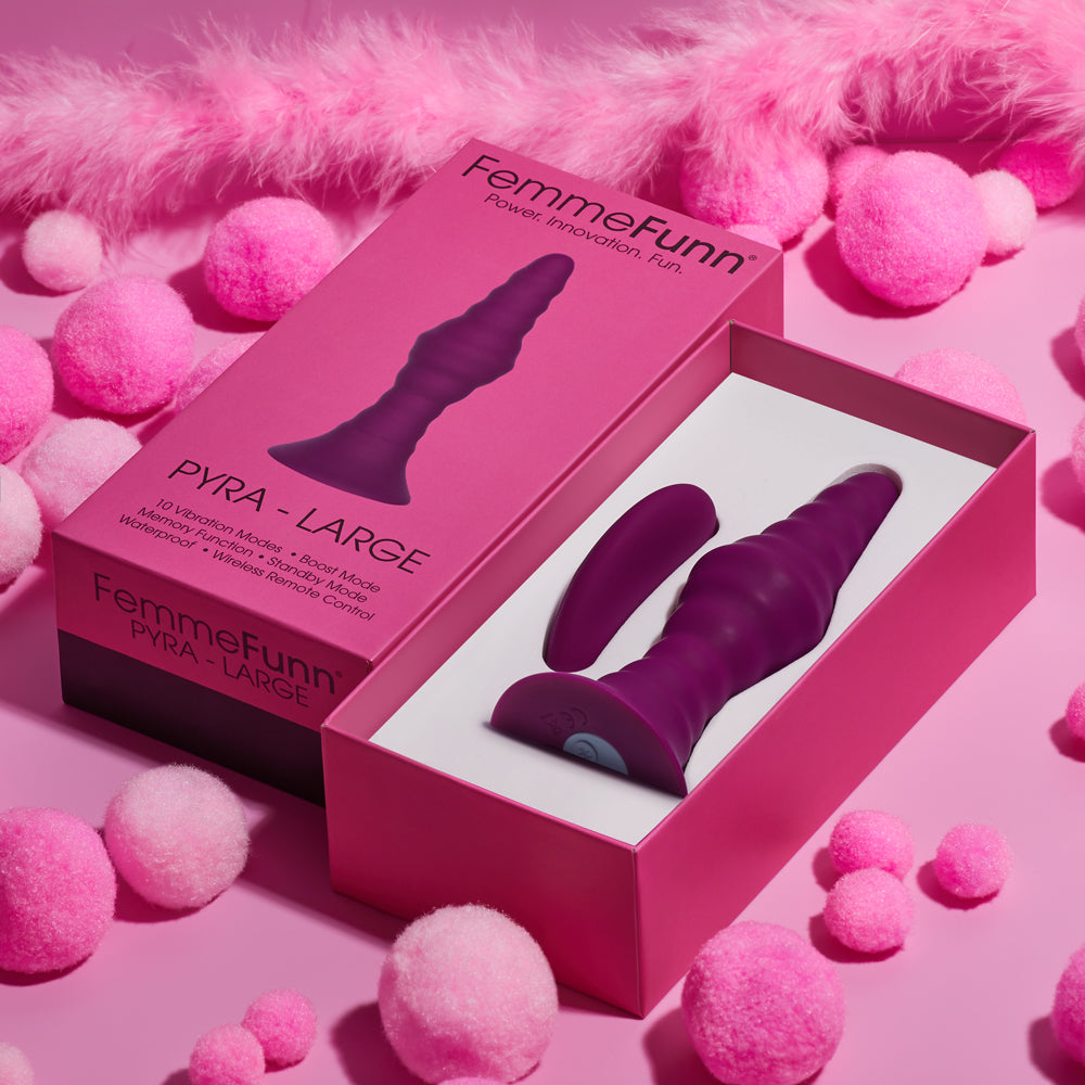 FemmeFunn Pyra Large Remote Control Vibrating Anal Plug - Powerful Rechargeable Adult Toy for Couples Play & Solo Pleasure