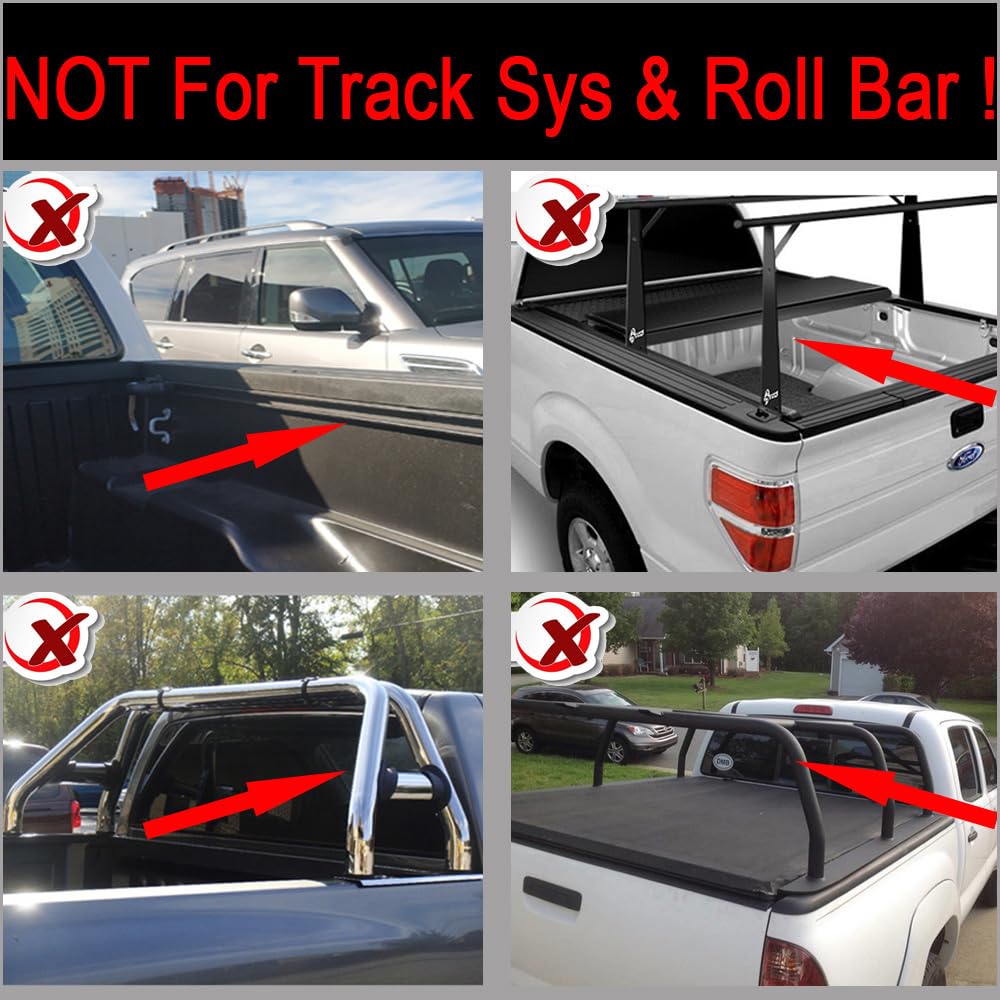 1PC 5.8ft/69.9IN Soft Roll-Up Vinyl Tonneau Cover for Truck Bed with Lock System 12103 - Durable Weatherproof Protection for Pickup Trucks (Fits Ford, Chevy, RAM) | Perfect for Camping, Hauling & Outdoor Adventures