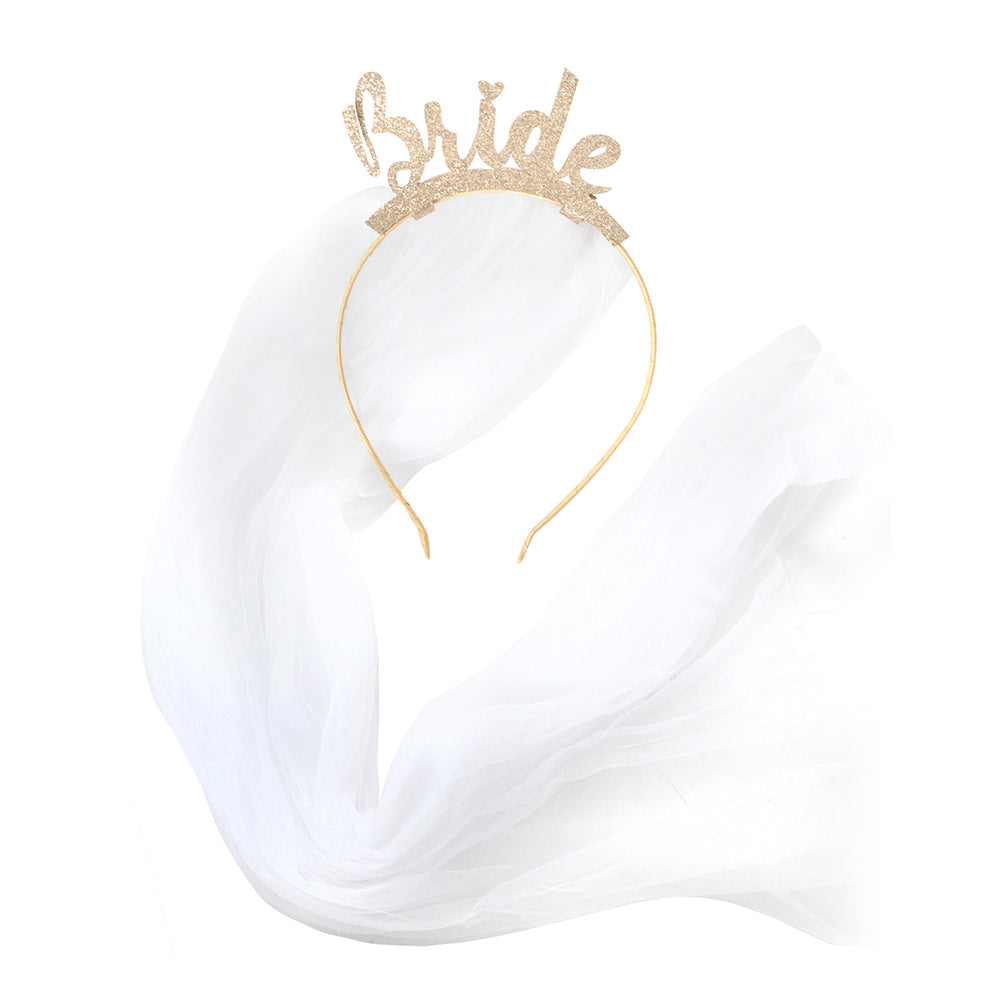 Sparkling Bridal Veil Headband with Glitter - Perfect for Weddings, Prom, and Special Occasions