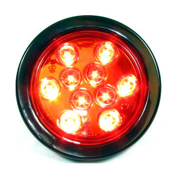 Fortpro 4 Round LED Tail/Turn Signal Lights - 10 Super Bright LEDs for Trucks, Trailers & Motorcycles - Waterproof & Durable for All Weather Conditions