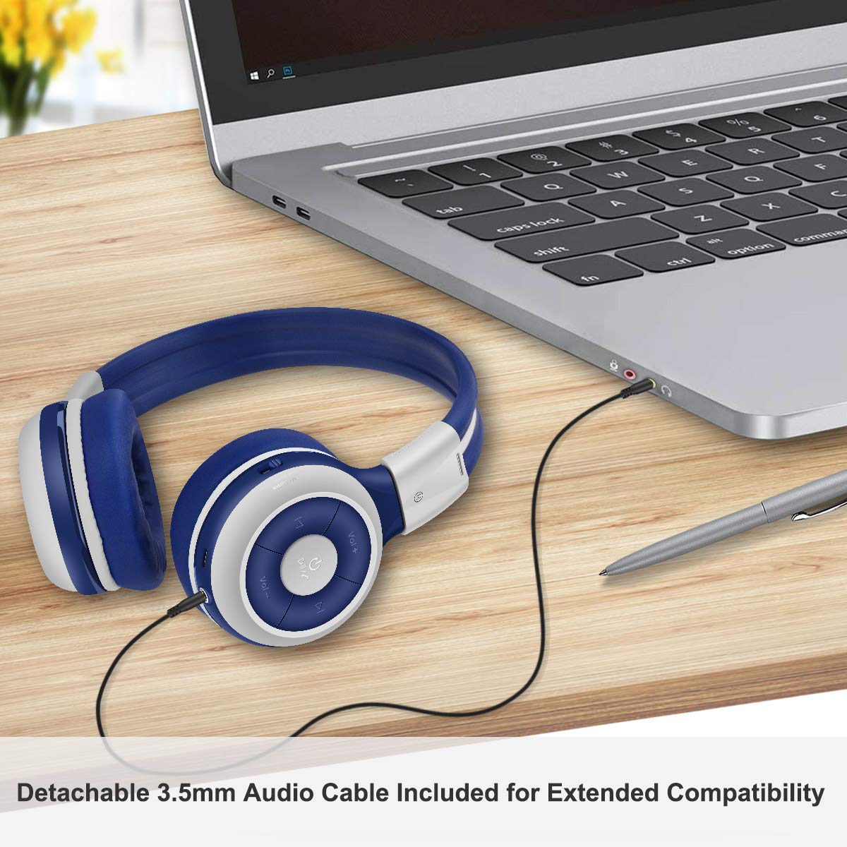 2 Pack SIMOLIO Bluetooth Headphones for Kids & Teens - Volume Limited 75dB/85dB/94dB, Wireless On-Ear Headset with Microphone & EVA Carrying Case (Mint+Grey) - Perfect for School, Travel, and Online Learning