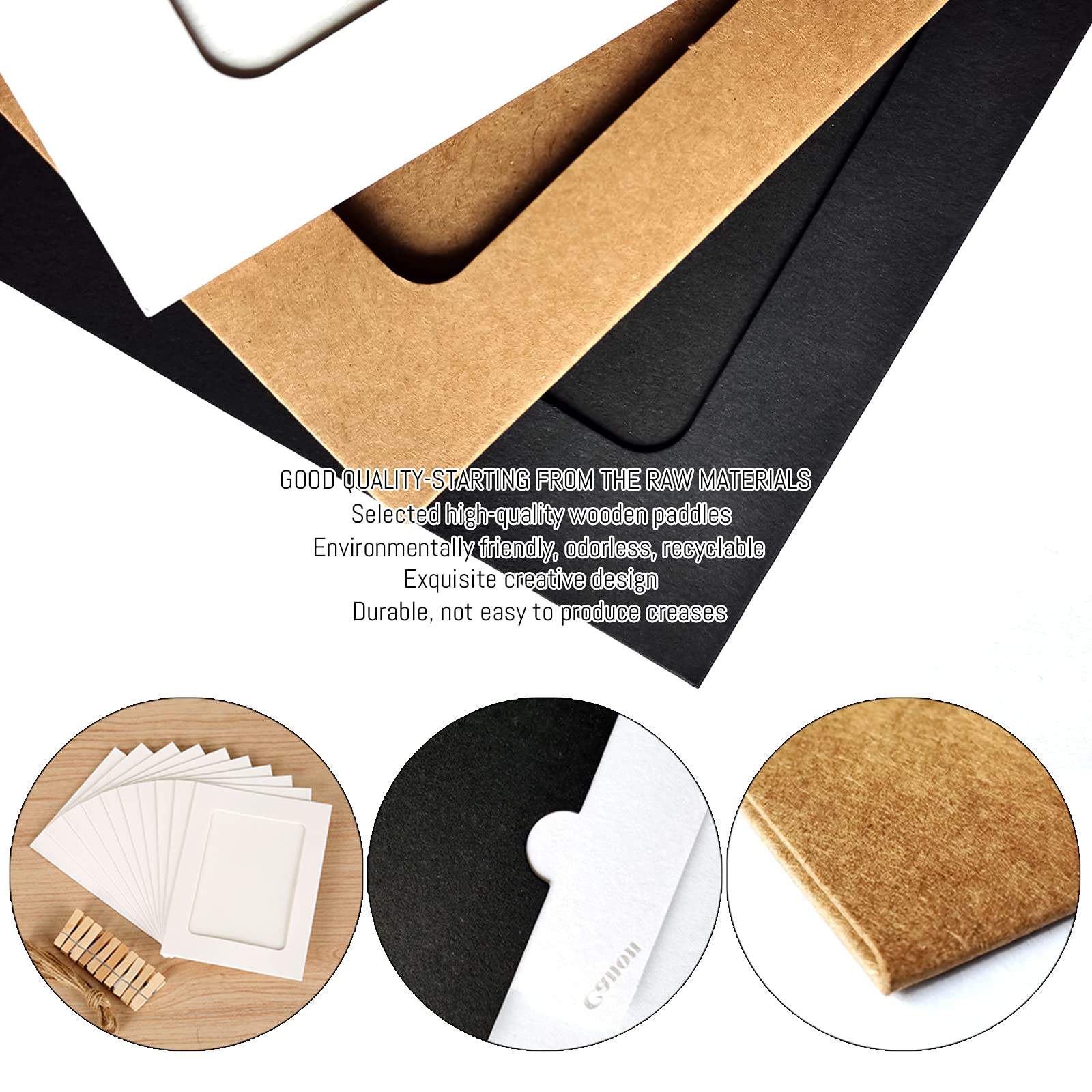 30 Pack Black Cardboard Picture Frames 6x4 Inch - Eco-Friendly Paper Photo Frames for Wall Decor, Collage Making, Scrapbooking & DIY Projects - Includes Jute Twine for Hanging