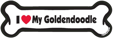 I Love My Goldendoodle Bone Magnet - Fun & Cute Dog Lover Gift for Golden Doodle Owners - Perfect for Fridge, Lockers & Office Decor