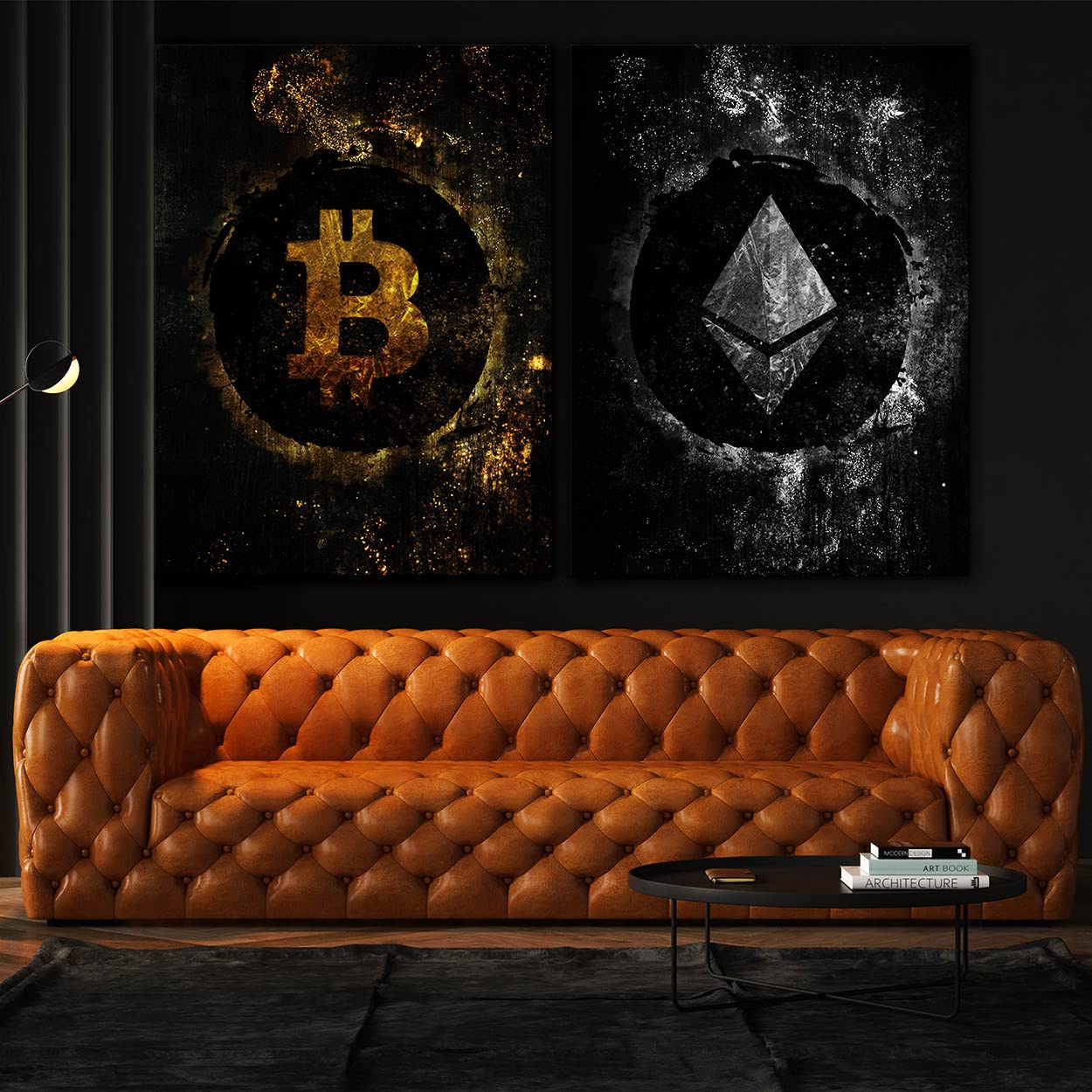 Crypto Canvas Wall Art - Unique Bitcoin & Blockchain Themed Home Decor for Living Room, Office & Gifts | Modern Digital Currency Art Print