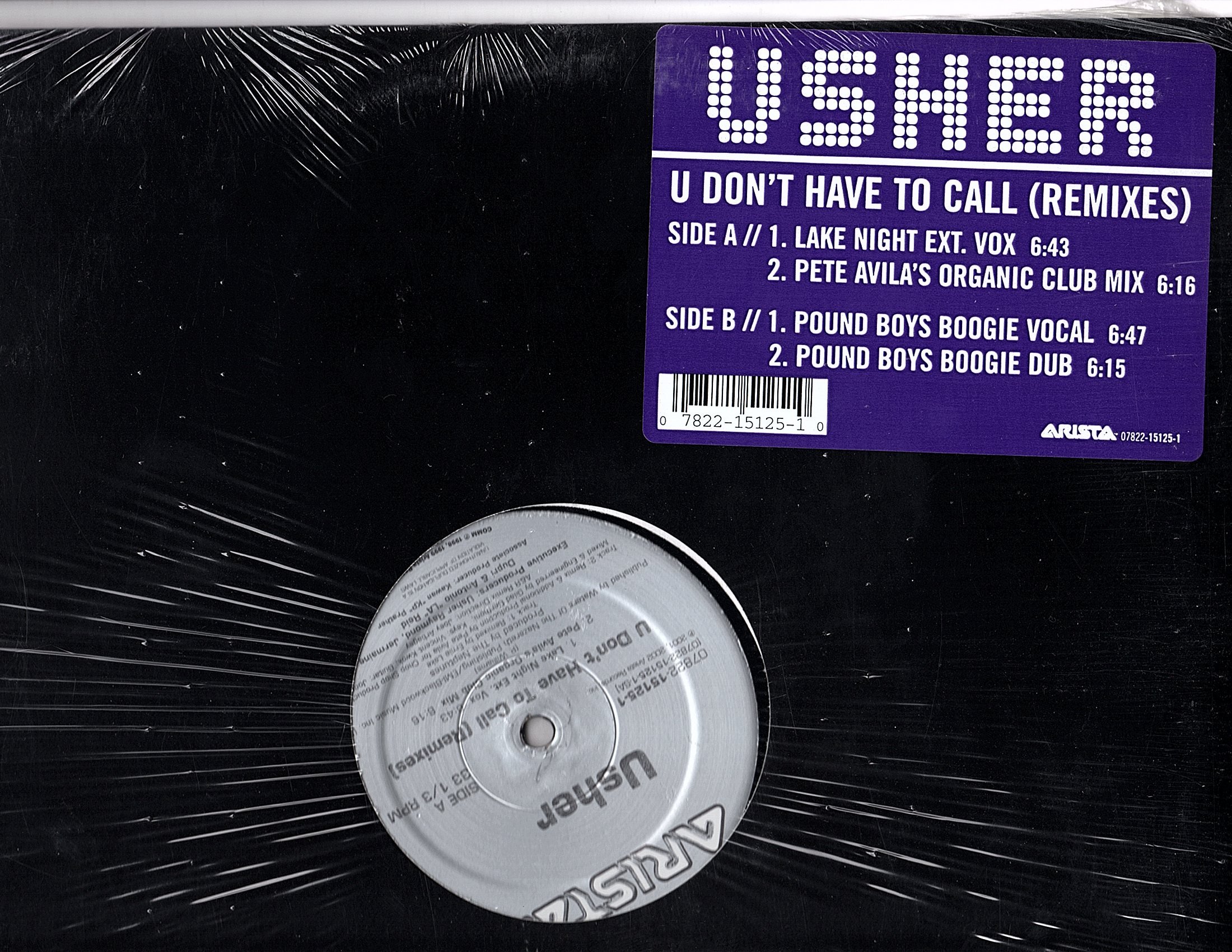 U Don't Have to Call (Dance Remix) Vinyl Record - Limited Edition 12