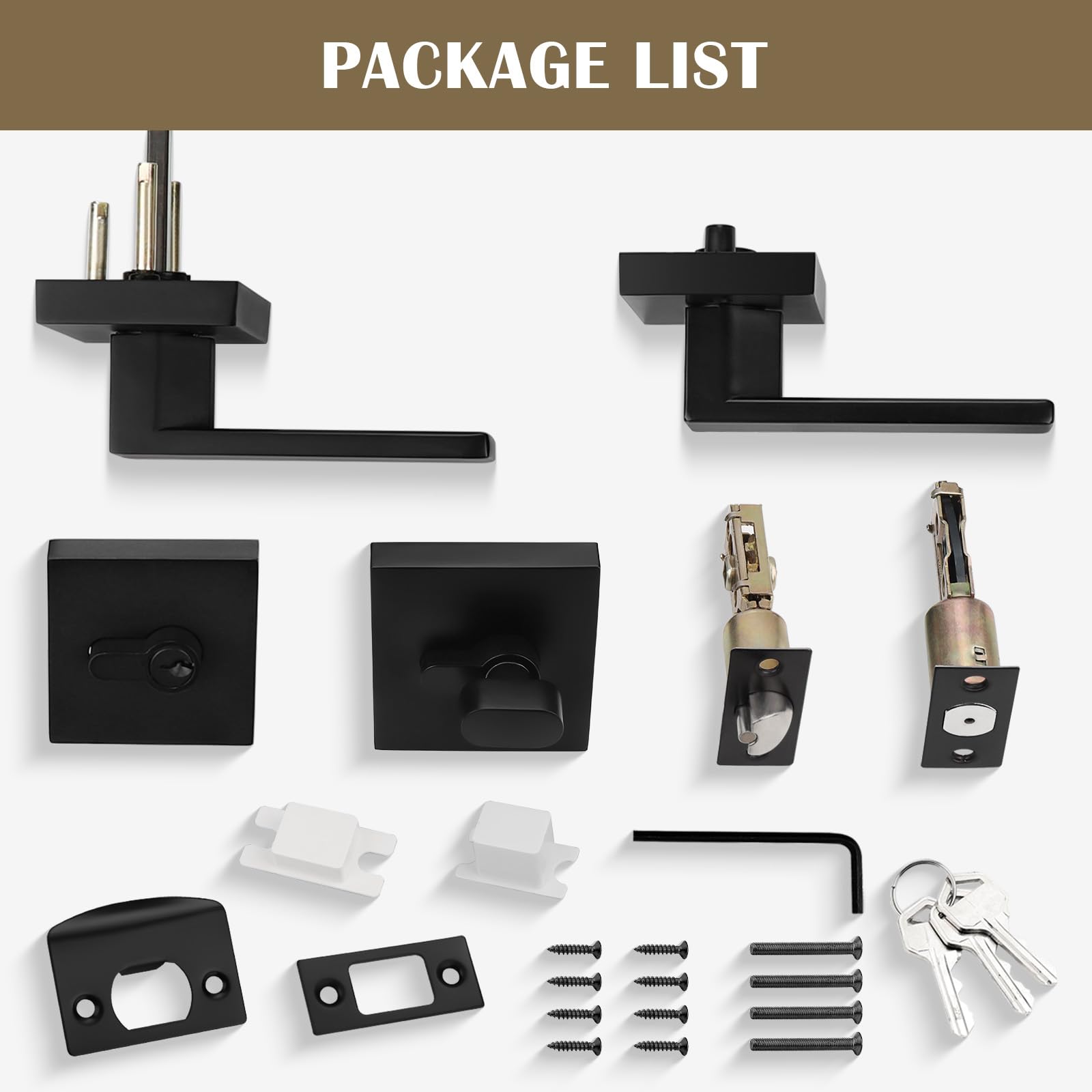 Keyed Entry Door Lockset with Deadbolt - Matte Black for Bedroom & Front Door Security