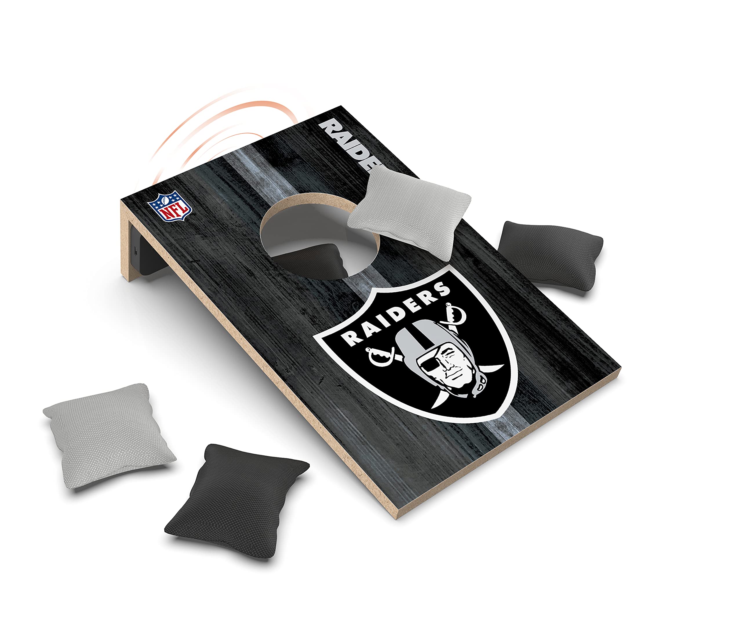 SOAR NFL Unisex Tabletop Cornhole Game Set with Built-in Bluetooth Speaker - Perfect for Tailgating, Game Nights, and Outdoor Parties
