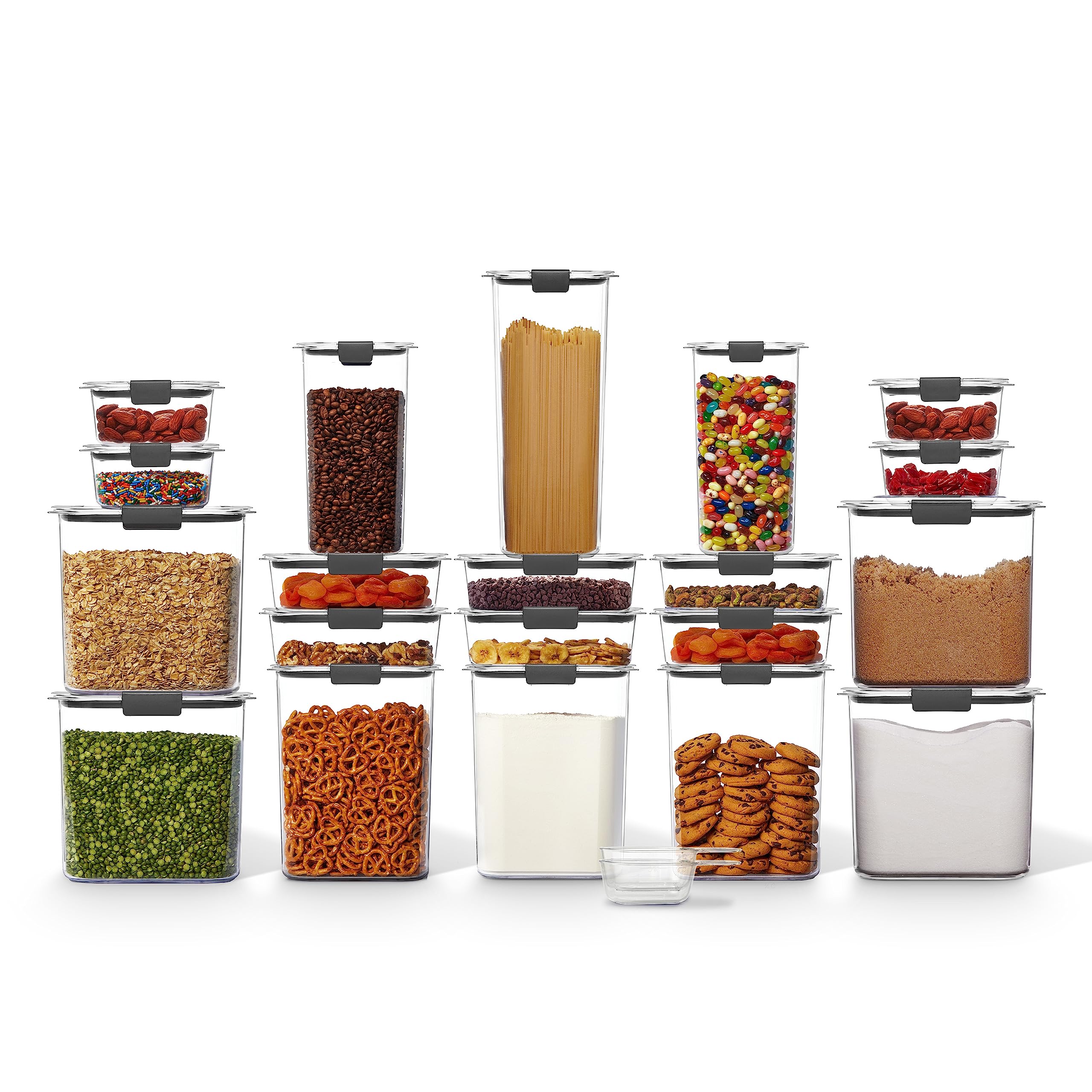 Rubbermaid Brilliance BPA-Free Airtight Food Storage Containers with Lids - 20-Piece Set with Scoops for Kitchen Pantry Organization | Perfect for Meal Prep, Leftovers & Dry Food Storage