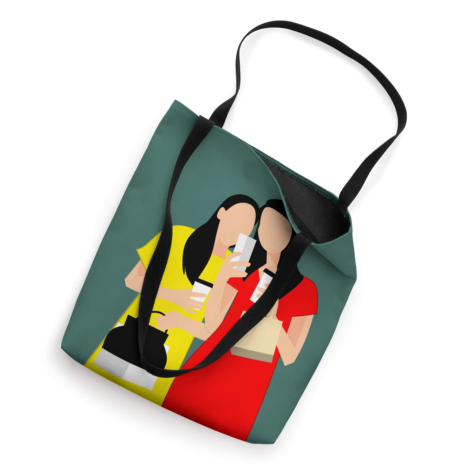 Abstract Modern Woman Art Tote Bag - Stylish Selfie Coffee Lover Gift for Women - Perfect for Shopping, Beach Trips & Everyday Use