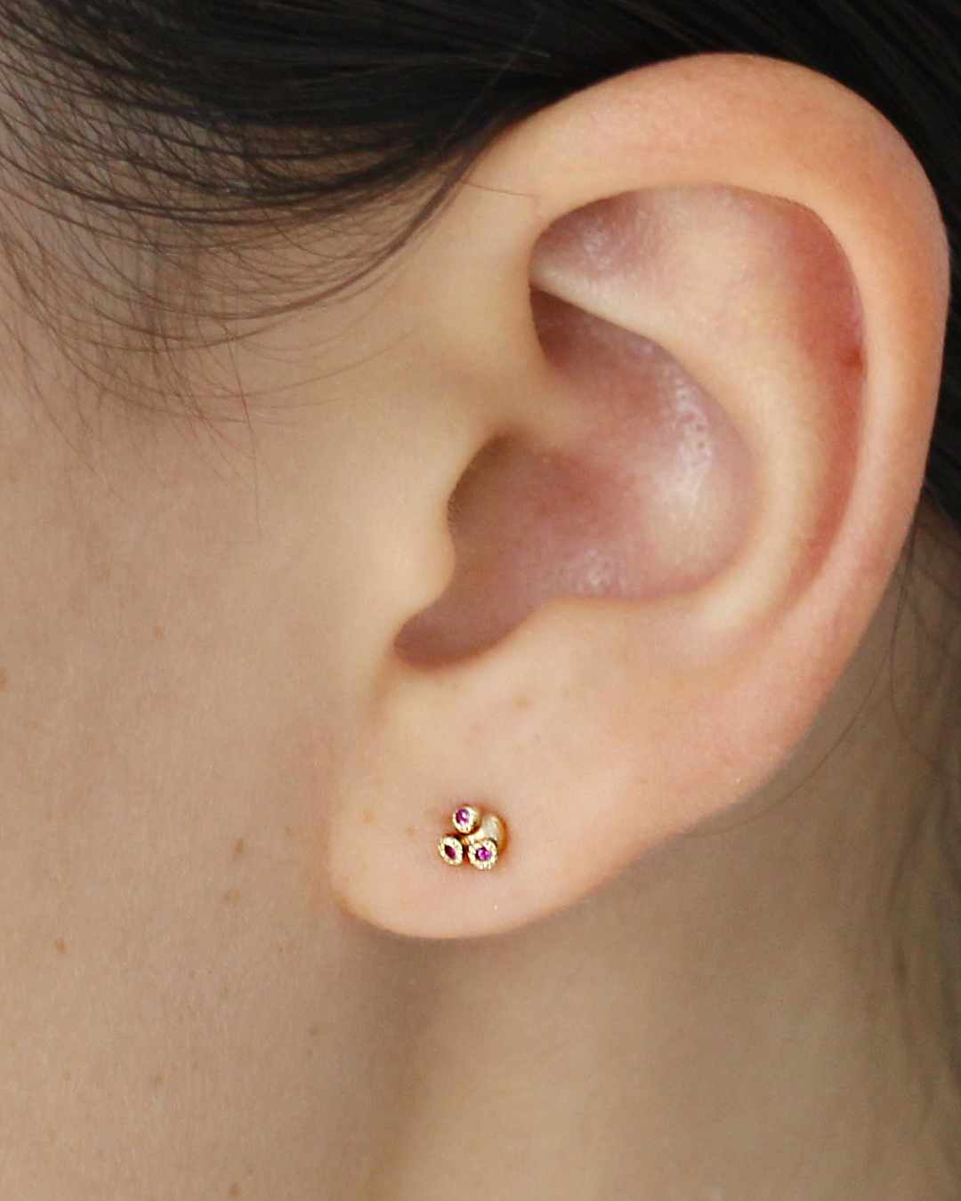 Melee 34B / Ruby Studs - Elegant Women's Fashion Earrings for Parties, Weddings & Date Nights | Hypoallergenic & Comfortable Wear