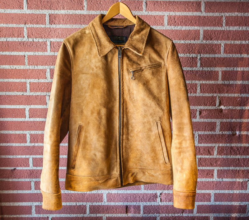 Schott NYC 370 Duke Men's Unlined Rough Out Suede Jacket - Vintage Biker Style for Casual Wear & Motorcycle Riding