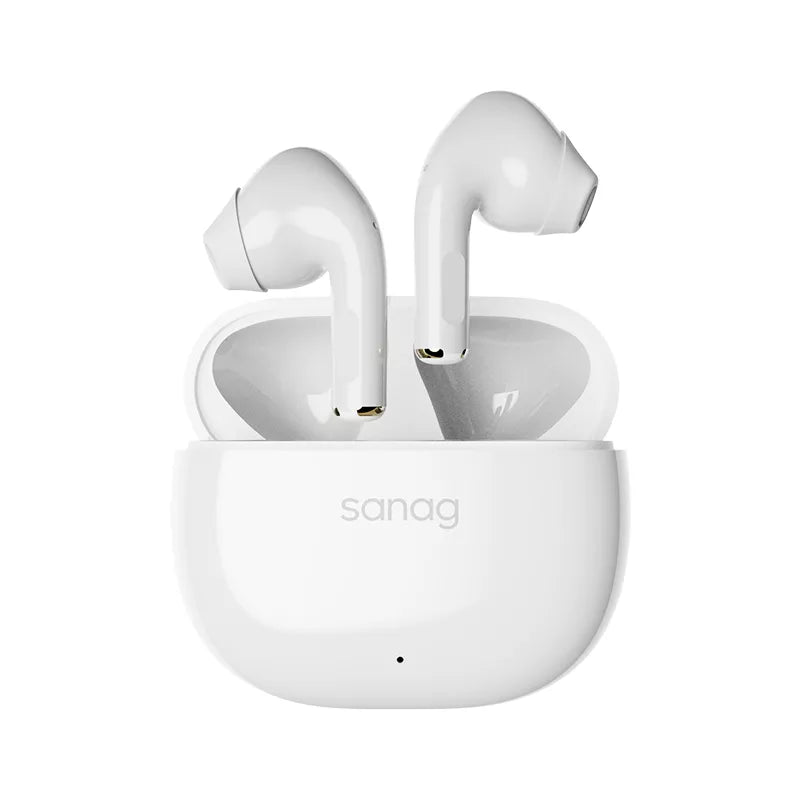 Sanag T30S Pro Half In Ear Bluetooth 5.3 Wireless Earbuds with ENC Noise Cancellation, 30H Playtime, IPX5 Waterproof - Perfect for Gym, Running, Workout & Commuting