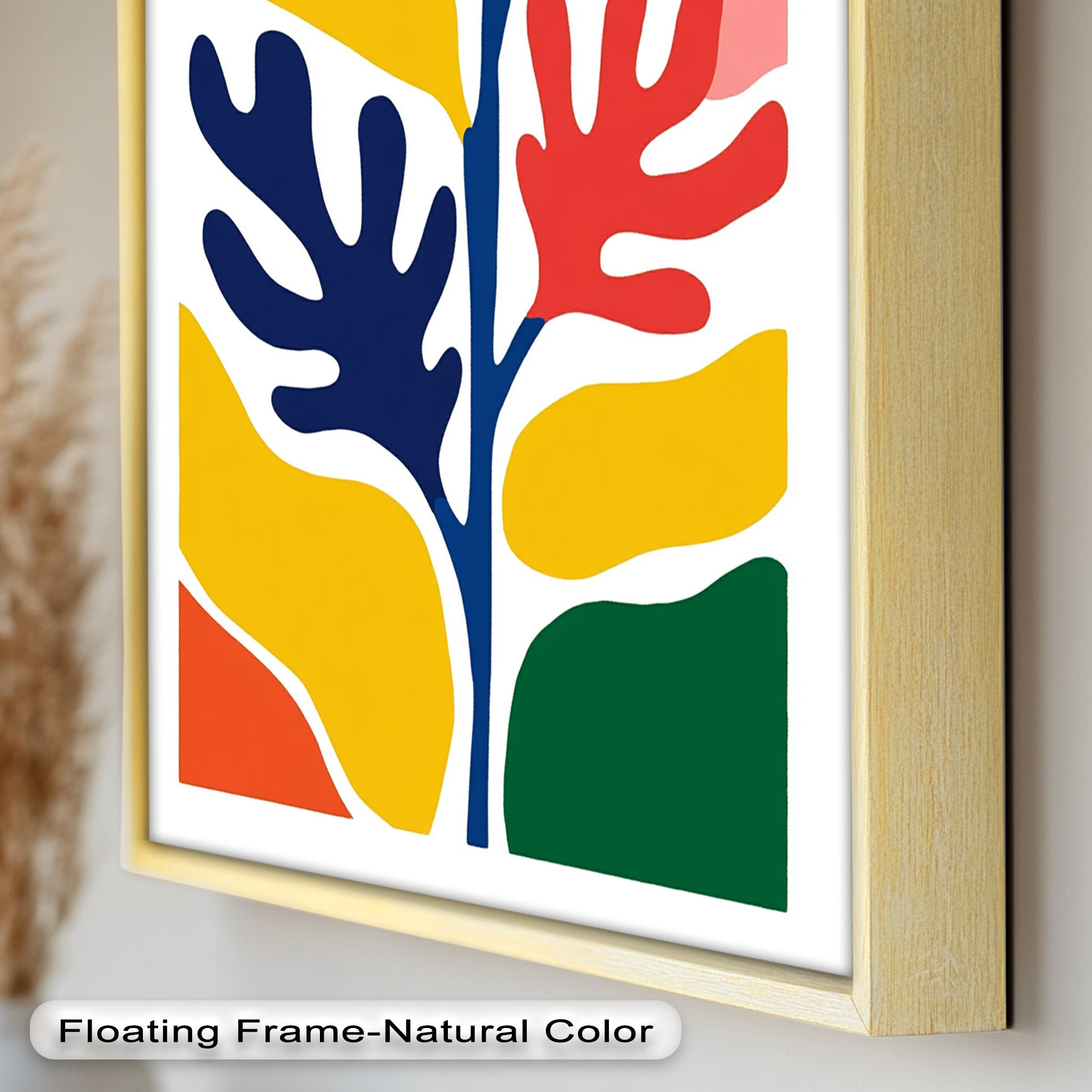 Vibrant Abstract Leaf Art - Modern Botanical Oil Painting for Home & Office Decor | Wall Art, Living Room, Bedroom