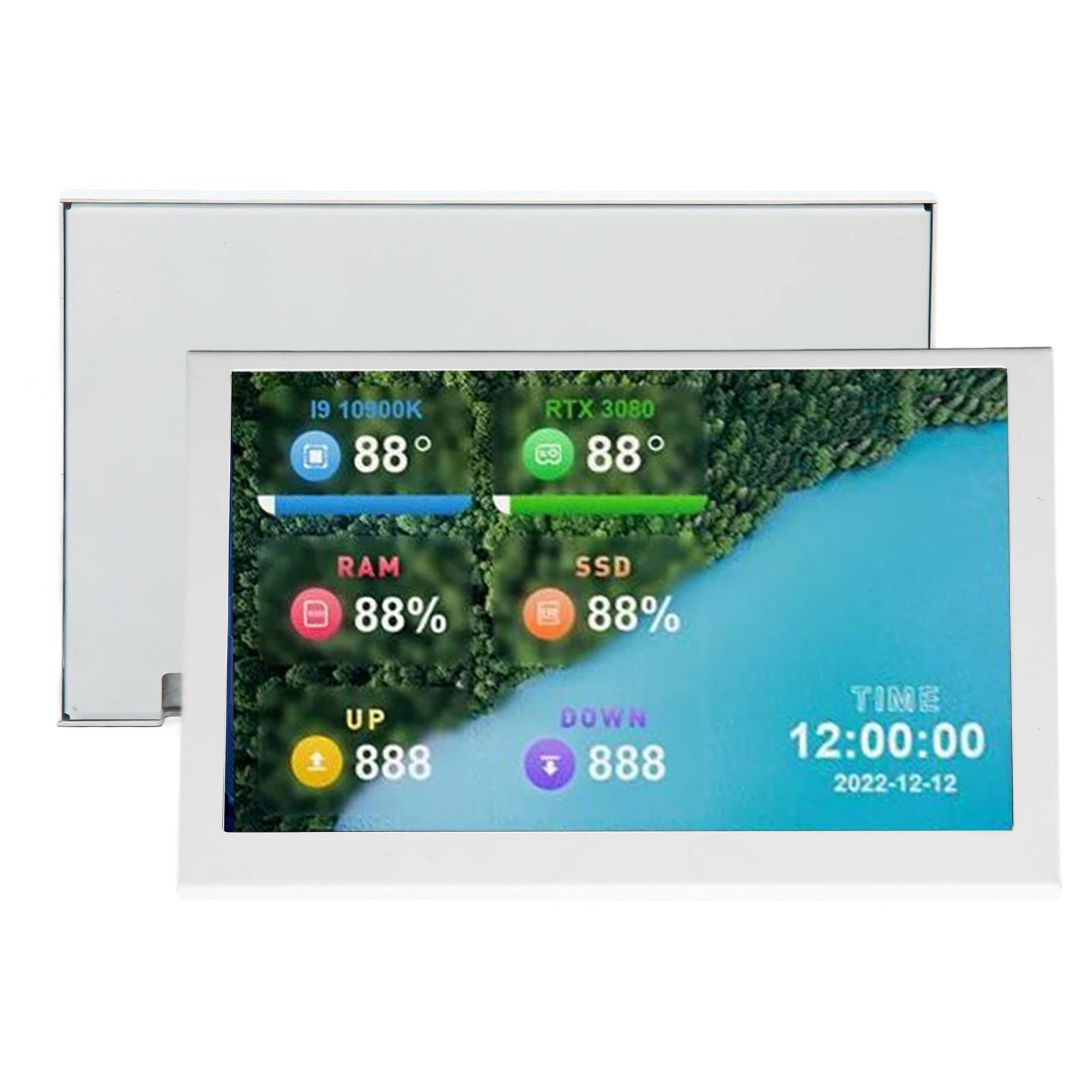 Gearwell 5-inch PC CPU GPU RAM Temperature Monitor - Windows Compatible Computer Sensor Panel Display with ARGB for Gaming & Workstation PCs - Perfect for Overclocking, Streaming & System Monitoring
