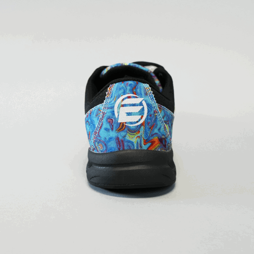 ELITE Women's Blue Swirl Bowling Shoes with Lace-Up Closure & Slide Soles for Right & Left Feet - Perfect for League Play, Tournaments & Casual Bowling Nights