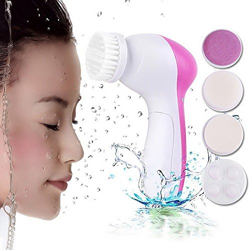 5-in-1 Electric Facial Cleansing Brush Kit - Deep Pore Cleaner, Exfoliator & Massager for Spa Quality Skin Care at Home | Perfect for Daily Cleansing, Blackhead Removal & Anti-Aging Routine