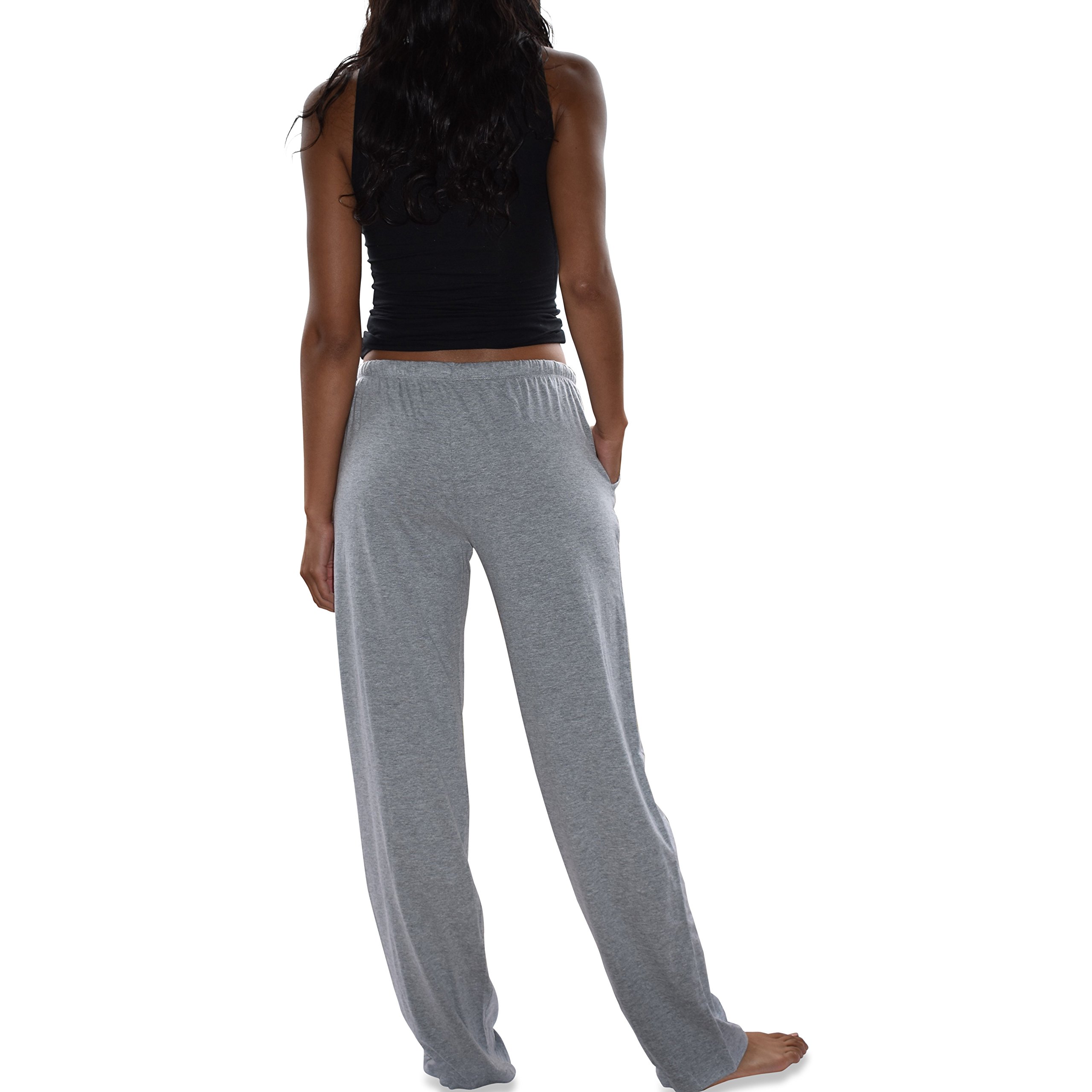 Sexy Basics Women's 3 Pack Soft Flex-Cotton Knit Pajama Pants - Lounge Pants & Sleep Pants for Women - Comfortable Stretchy Sleepwear for Nightwear, Relaxing at Home & Travel