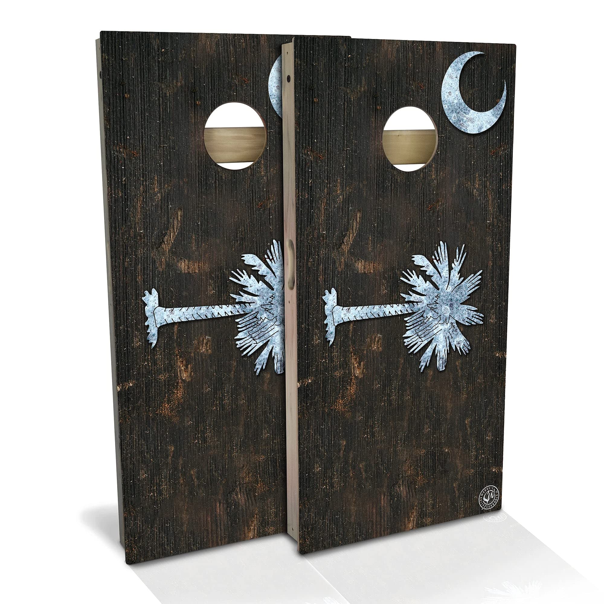 Skip's Garage South Carolina Rustic Flag Cornhole Board Set - Custom Size & Accessories - 2 Boards & 8 Bags Included - Perfect for Backyard Parties, Tailgating & Outdoor Games