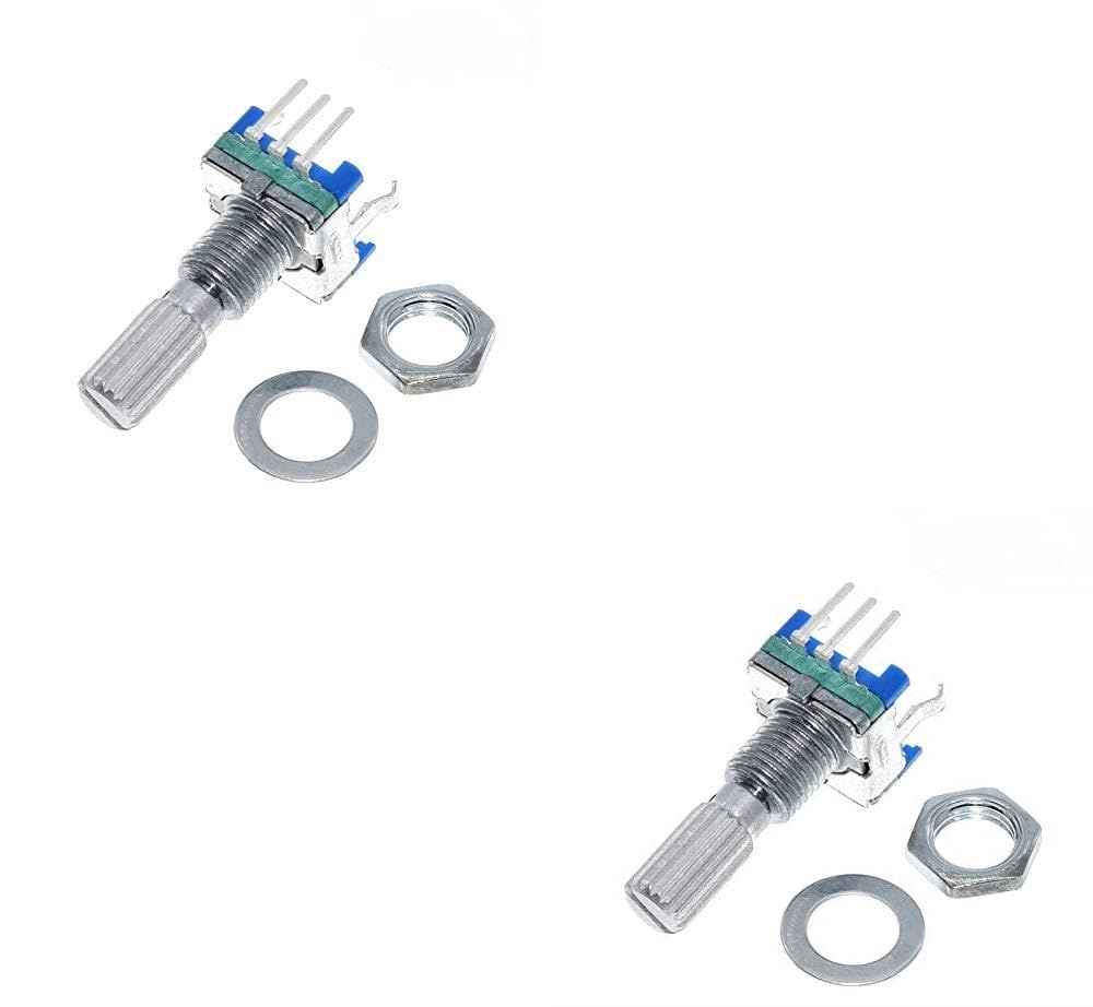 2-Pack Pro3D EC11 Rotary Encoder Potentiometer with Switch - 20mm Shaft for Audio Mixers, DIY Electronics & Arduino Projects