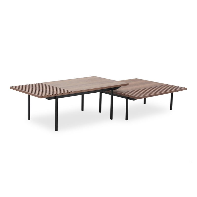 TOZZI Walnut & Black Nesting Tables - Set of 3 Modern Side Tables for Living Room, Bedroom, or Office - Space Saving End Tables with Storage
