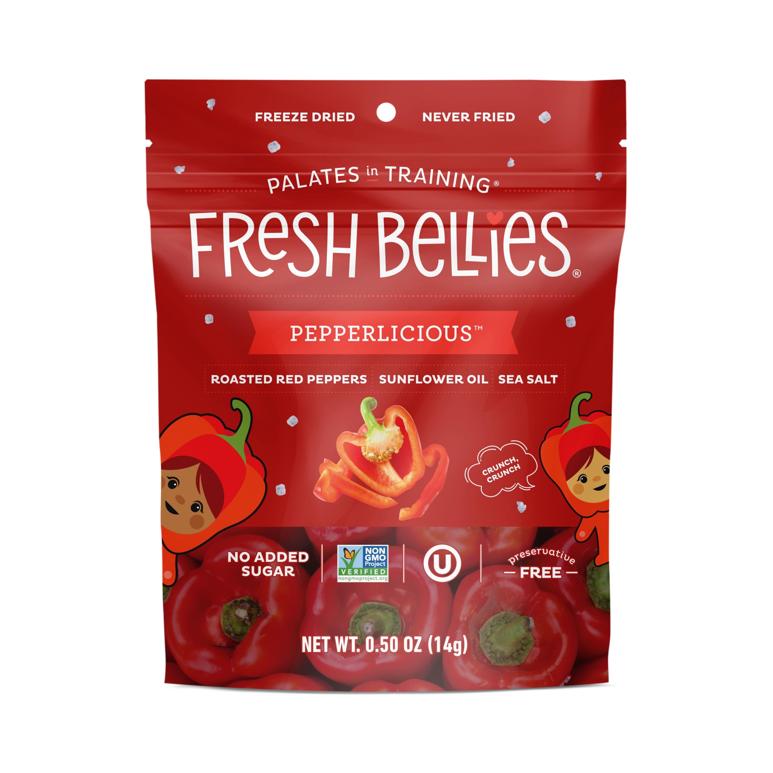 Freeze Dried Red Pepper Snacks for Kids & Toddlers - Healthy Vegan Baby Food with No Sugar Added, Gluten Free, 6 Pack (Pepperlicious) | Perfect for On-the-Go Snacking, Lunchboxes & Baby-Led Weaning
