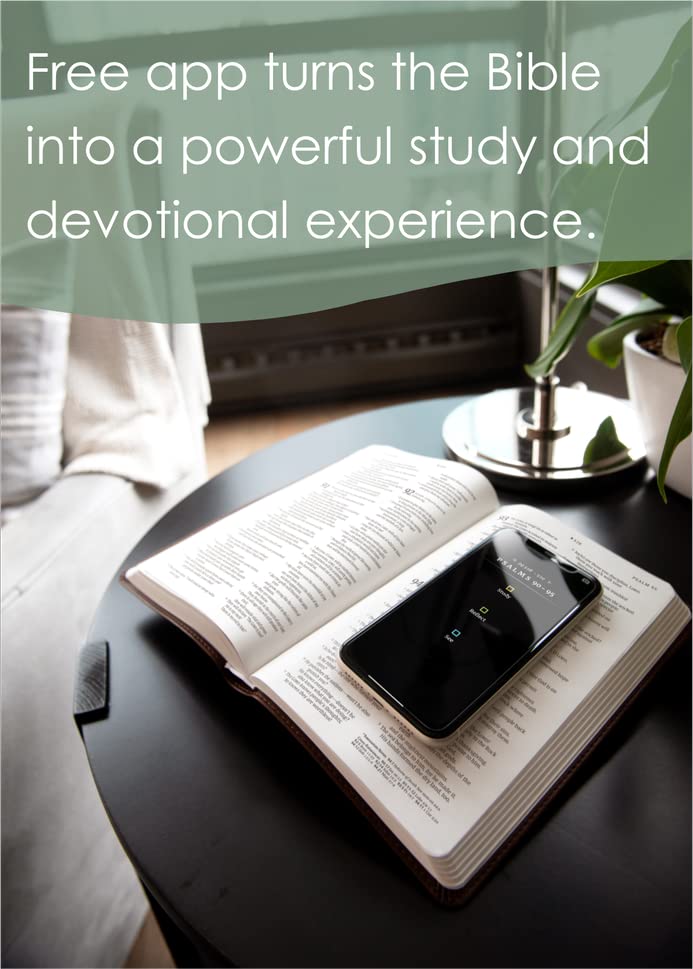 Large Print Thinline Bible - LeatherLike Aurora Cranberry | Free Bible App for Devotionals & Worship Music | Perfect for Church & Bible Study