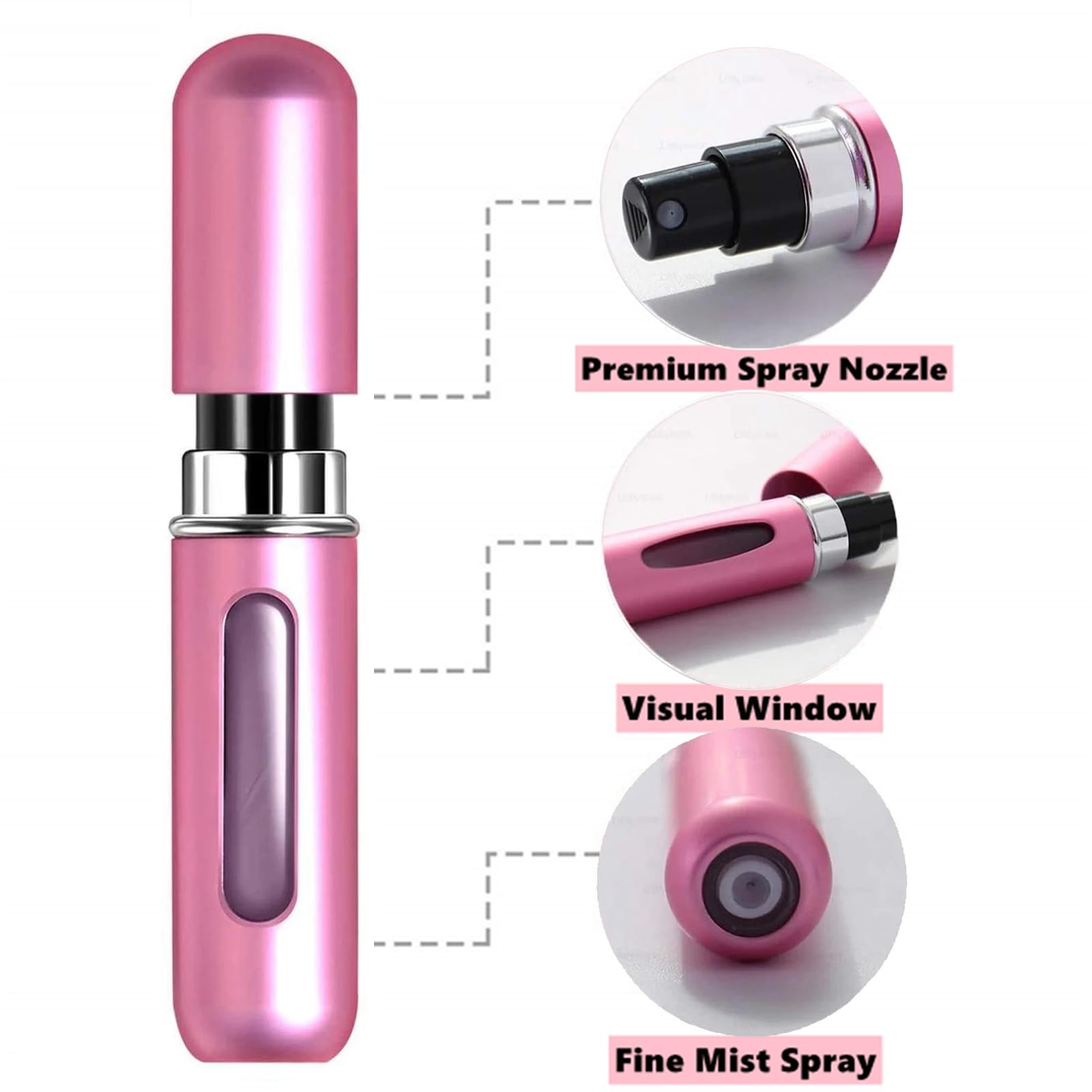 6 Pack 5ml Refillable Perfume Atomizer Spray Bottles - Portable Travel Glass Bottles for Cologne, Aftershave & Essential Oils - Easy Fill Scent Dispenser with Pump (Multicolor) | Perfect for Purse, Gym Bag & Airplane Carry-On