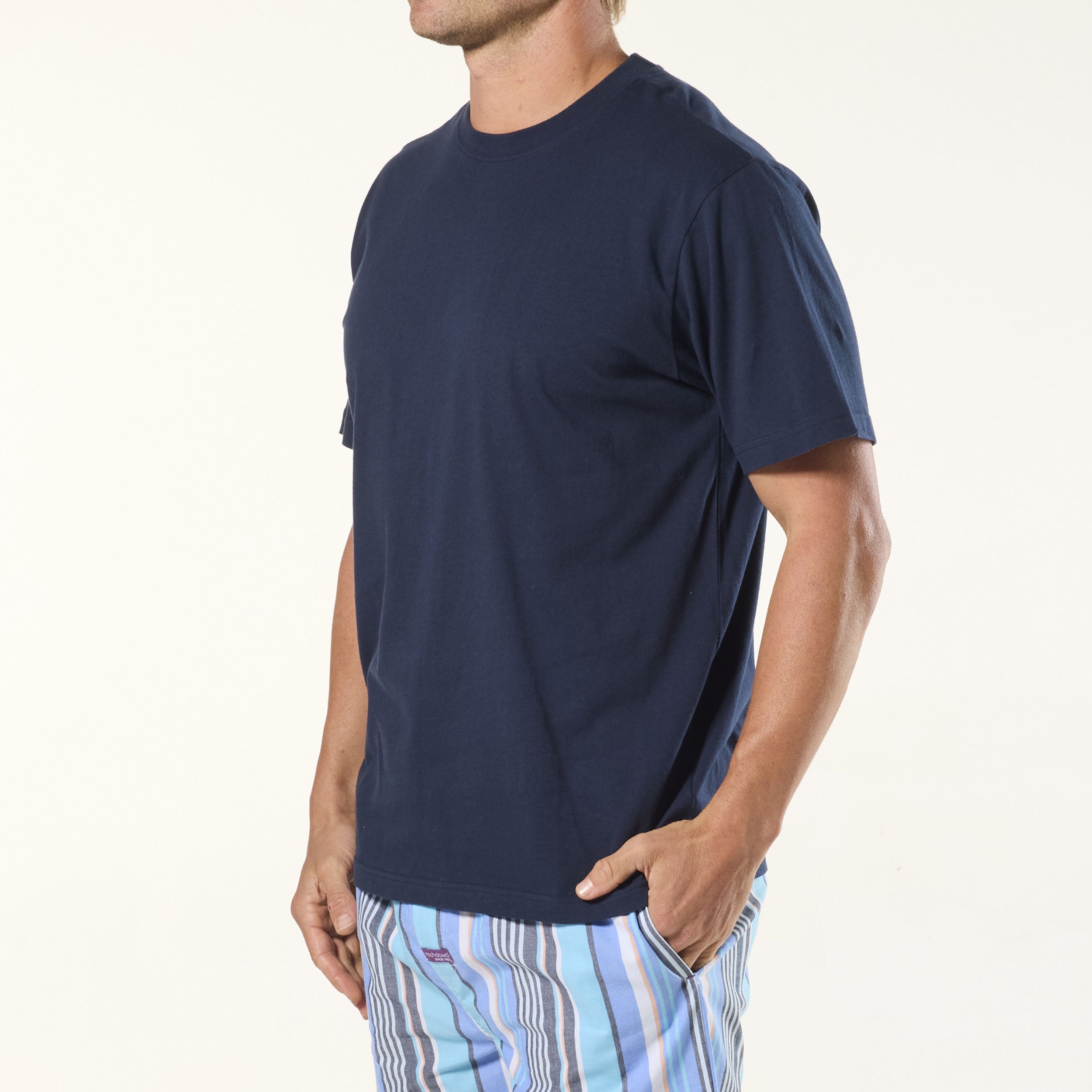 Men's Cotton Crew Neck Oversized T-Shirt 2 Pack - Blue & Navy - Casual Comfort for Everyday Wear & Street Style