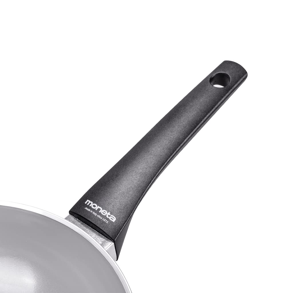 Moneta Futura 28cm Natural Finegres Non-Stick Wok Pan - Induction Compatible, Italian Made - Perfect for Stir-Frying, Sautéing & Asian Cooking