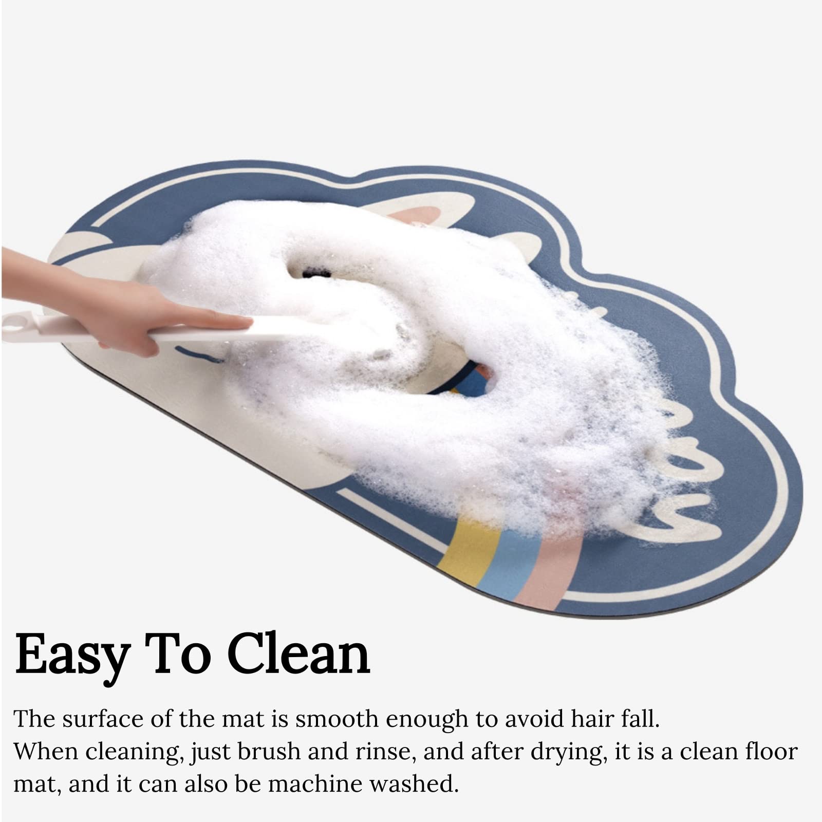 Super Absorbent Floor Mat - Cute Cartoon Bathroom Entrance Anti-Slip Mat, Quick-Drying Toilet & Shower Foot Pad, Washable Doormat (40x60cm) - Perfect for Bathroom, Kitchen, Laundry Room & Entryway