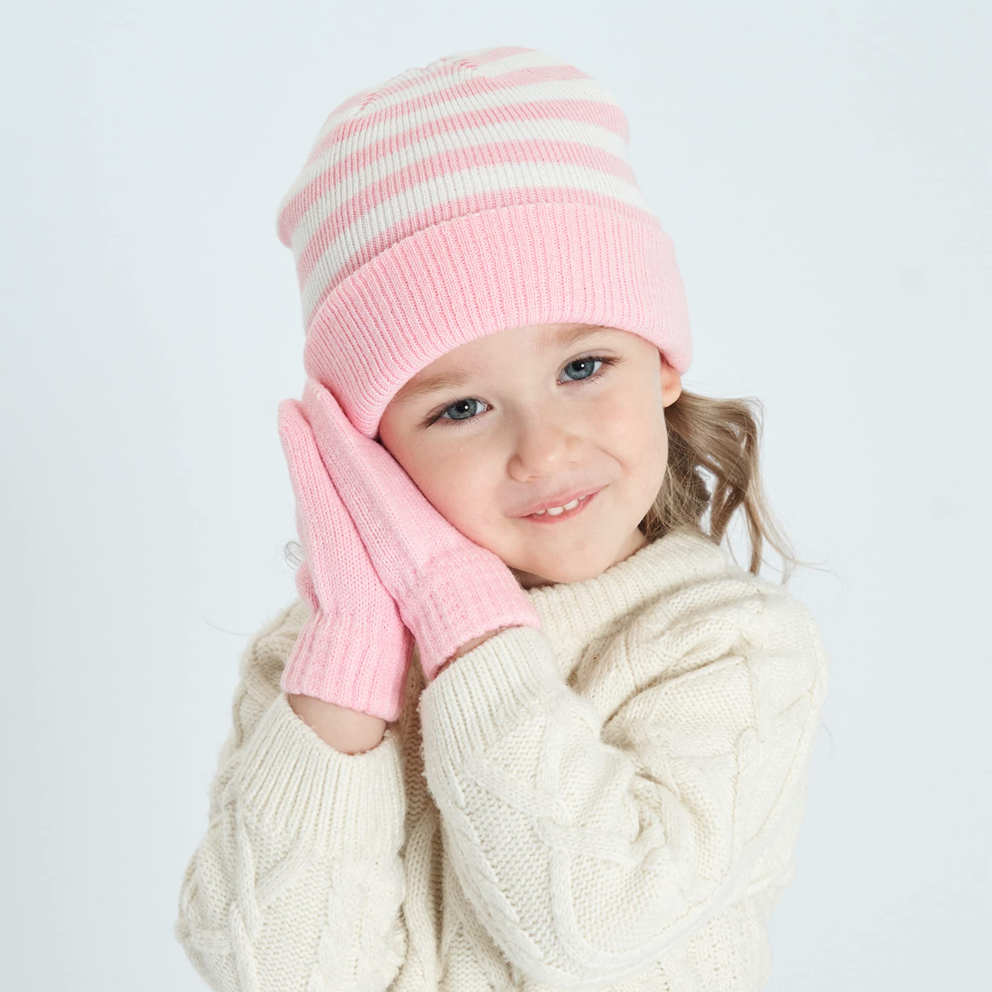 UTTPLL Toddler Magic Stretch Gloves - Soft Knit Winter Mittens for Boys & Girls - Warm Thick Cold Weather Gloves in Multicolor - Perfect for Snow Play, School & Outdoor Activities