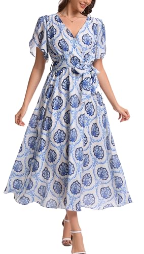 Floral Blue/White