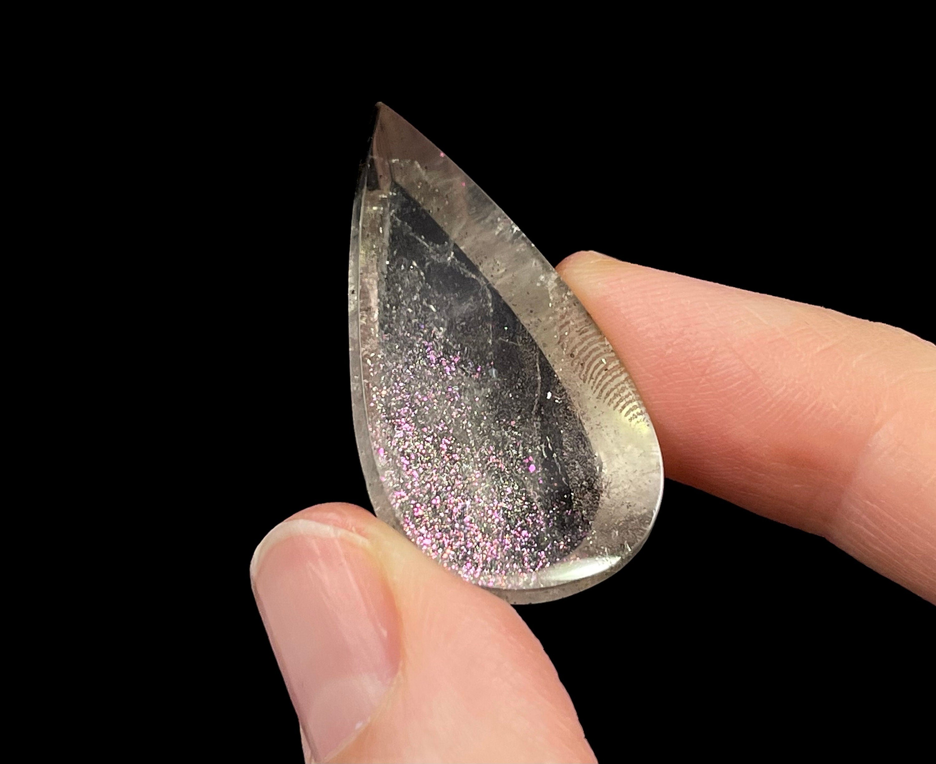 Natural Pink Fire Quartz Crystal Teardrop - COVELLITE Gemstone for Jewelry Making, Healing & Meditation (52060) | Perfect for Necklaces, Earrings & Spiritual Practices