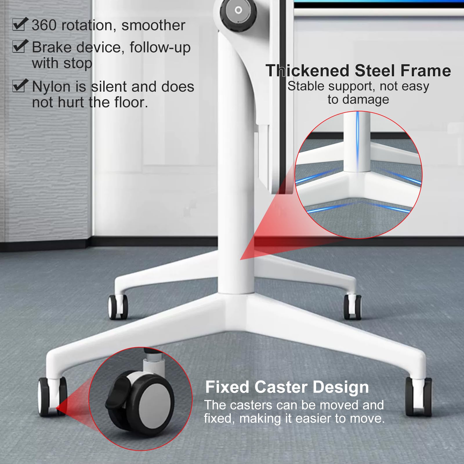 Foldable Flip Top Mobile Conference Table with Wheels - Modular Training & Meeting Seminar Table for Office, Classroom & Event Spaces | Portable & Space-Saving Design