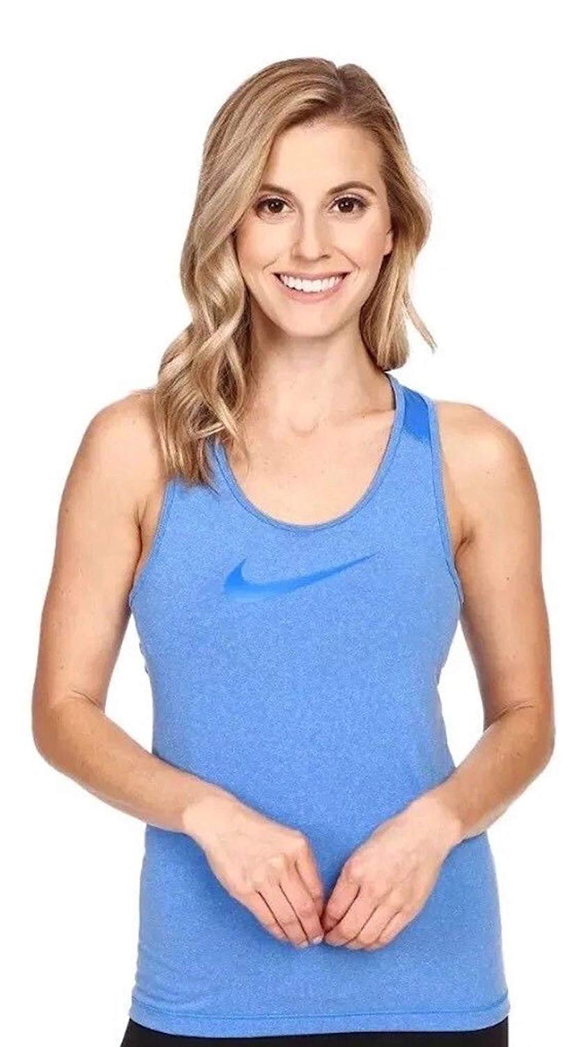 Nike Women's Dri-FIT Pro Cool Training Tank Top - Moisture-Wicking Workout Shirt, Lightweight & Breathable, Size Small, Blue - Perfect for Gym, Yoga & Running