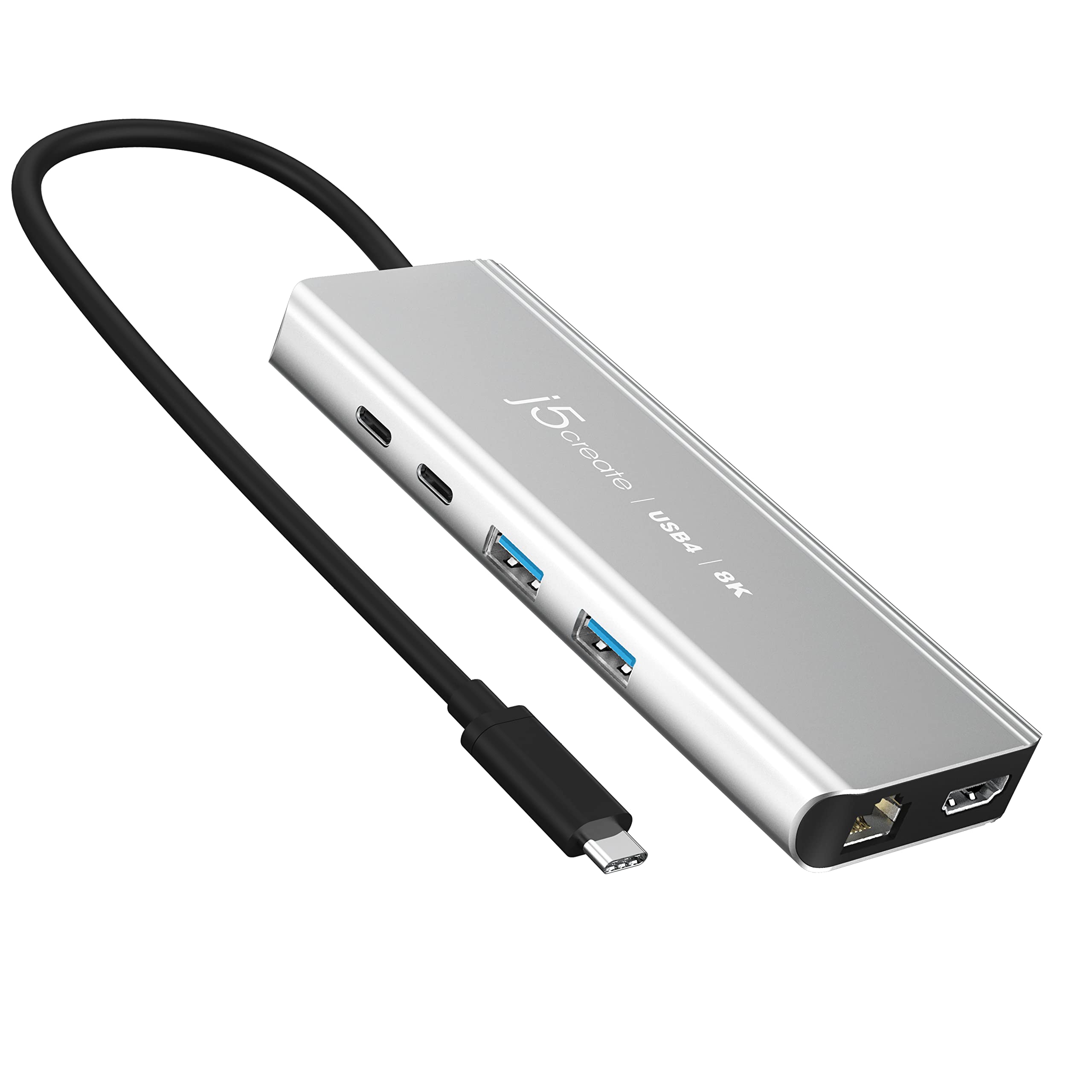 J5Create USB4 8K Multi-Function Hub with 8K60/4K144 HDMI, 2.5G Ethernet, 100W PD Charging, 10Gbps USB-A & USB-C Ports - Compatible with MacBook, Windows, Thunderbolt 3/4 & USB4 Devices (JCD403) - Perfect for Home Office, Gaming & 4K/8K Video Editing