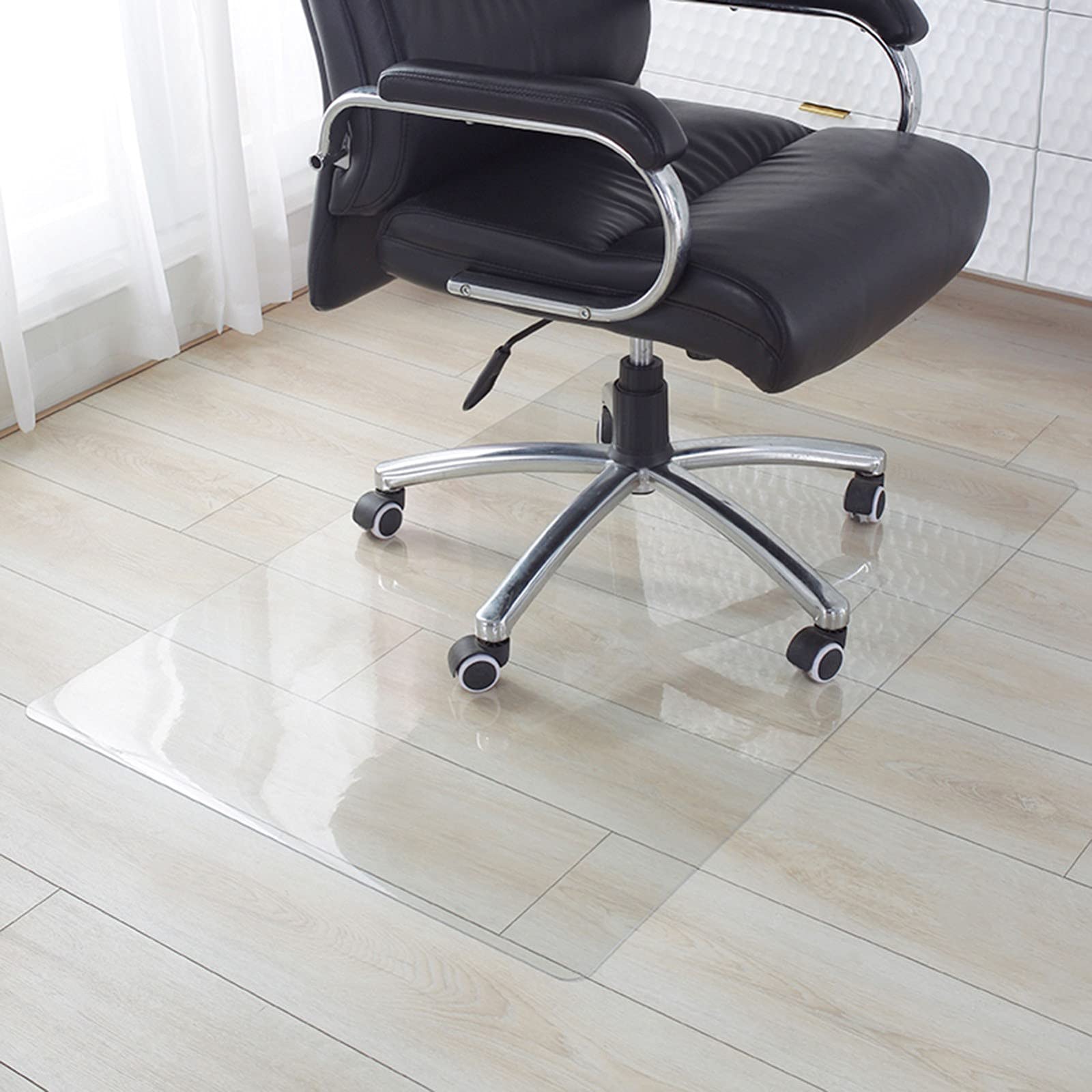1.5mm Clear PVC Tablecloth - Non-Slip Wipeable Protective Mat for Dining Table, Desk, Coffee Table & Shoe Cabinet (80x120cm) | Waterproof & Scratch-Resistant Surface Protector for Home & Office Use