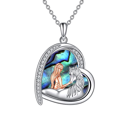 Horse necklace with abalone