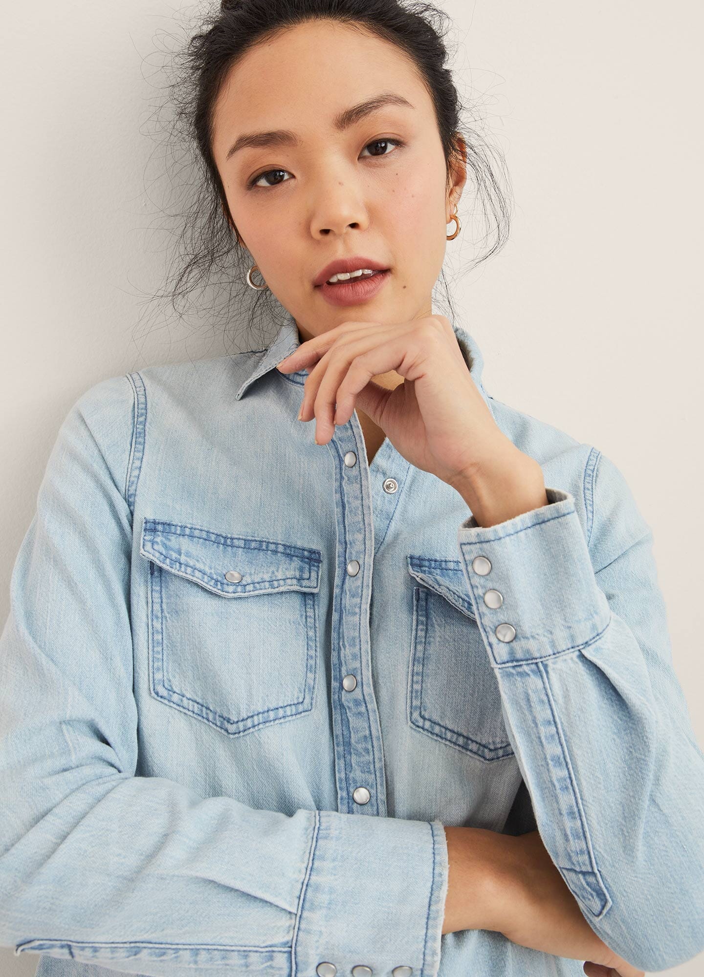 Stylish Maternity Denim Shirt for Women - Comfortable Pregnancy Top for Casual Wear & Nursing