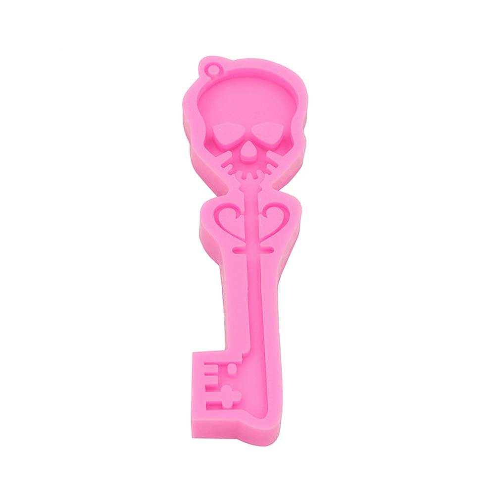 1Pc Skull Key Silicone Mold - Skeleton Key Mold for Resin, Fondant, Cake, Chocolate & Clay Crafts - DIY Keychain Hole Mold for Jewelry Making, Home Decor & Gift Ideas