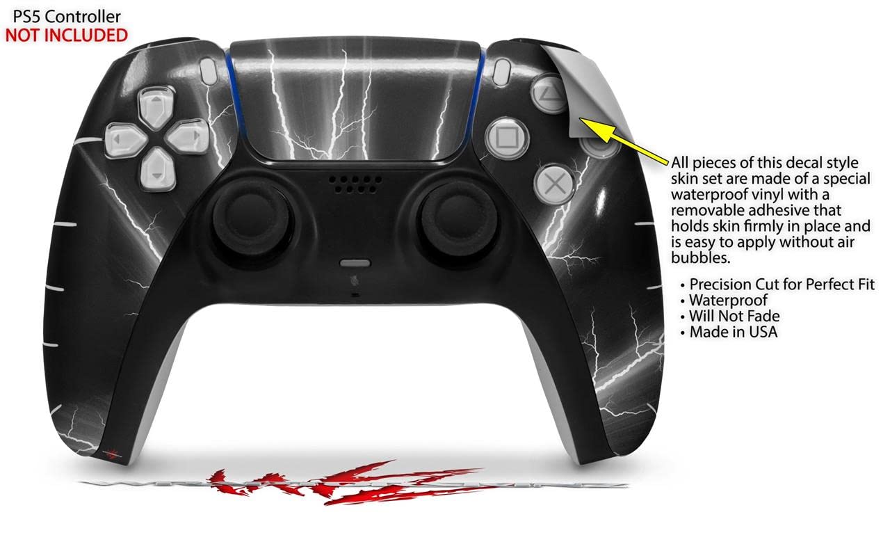 PS5 DualSense Controller Skin Wrap - Lightning White for Gaming & Protection