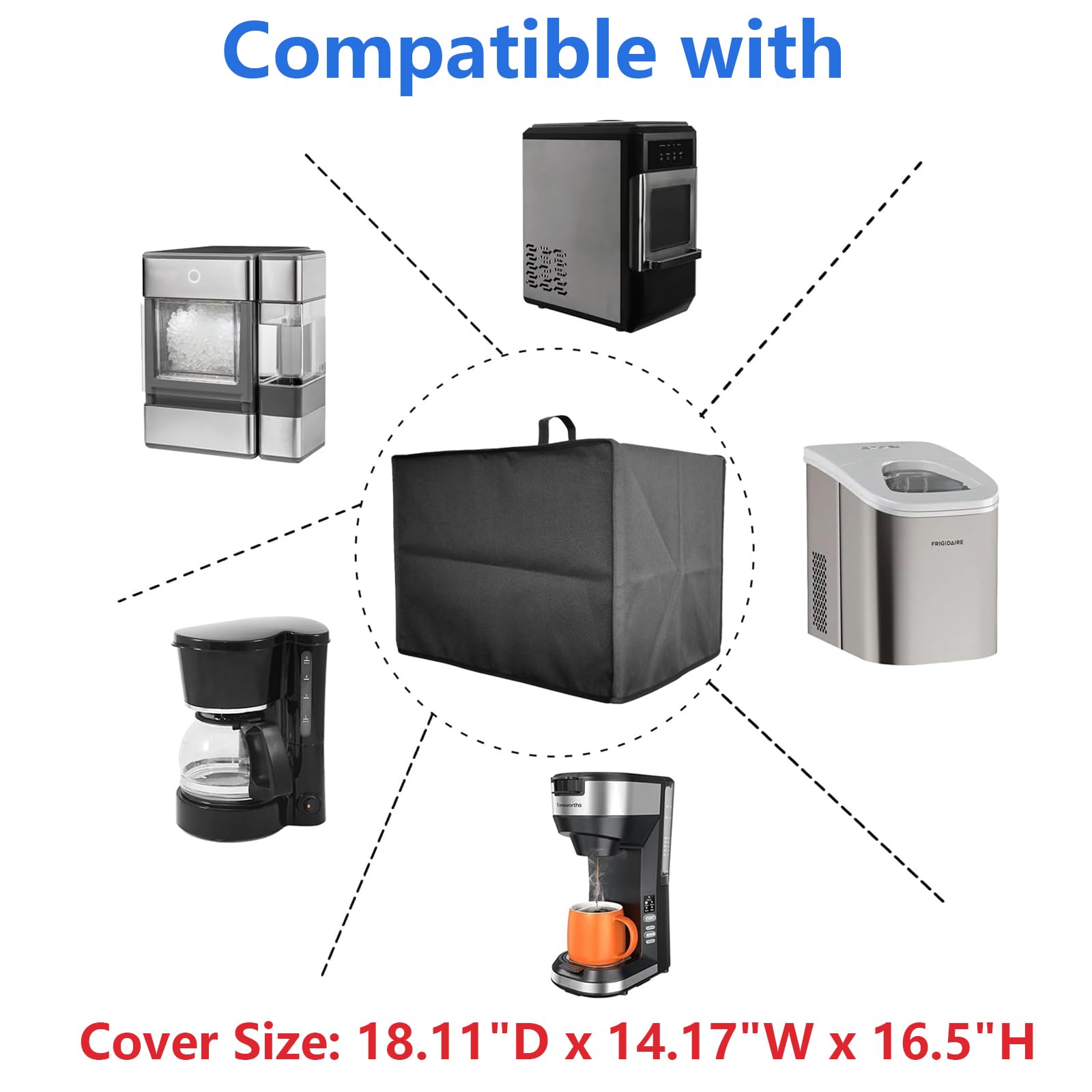 **Waterproof & Dustproof Ice Maker Cover for GE Profile Opal 2.0 Nugget Ice Maker - 600D Nylon, Heat/Scratch/UV Resistant - Perfect for Countertop Protection in Kitchens, Offices & Outdoor Use**
