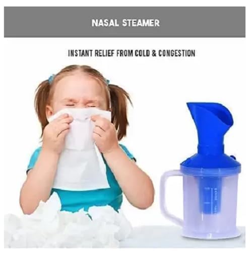 GYOU All-in-One Vaporizer for Cold & Cough Relief - Nose Steamer, Inhaler with Nozzle - Safe for Adults & Kids (Blue) | Perfect for Sinus Congestion, Allergy Relief & Respiratory Comfort at Home