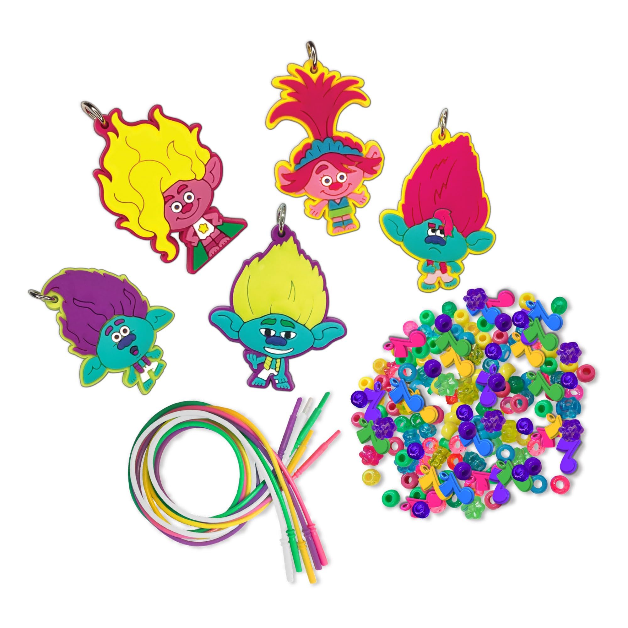 DreamWorks Trolls Band Together Necklace Activity Set for Kids - DIY Friendship Jewelry Craft Kit - Perfect for Birthday Parties, Playdates & Creative Play
