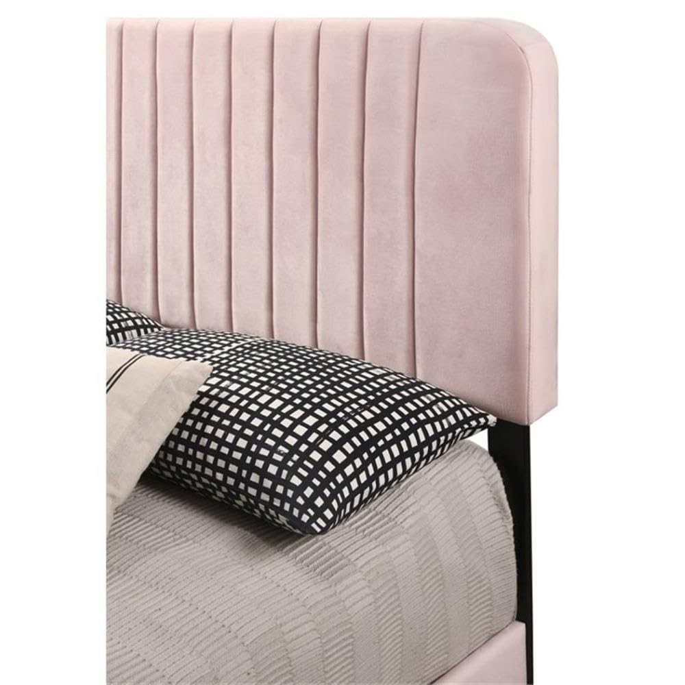 Glory Furniture Lodi Velvet Upholstered Full Size Bed in Pink - Luxurious Bedroom Furniture for Modern Home Decor