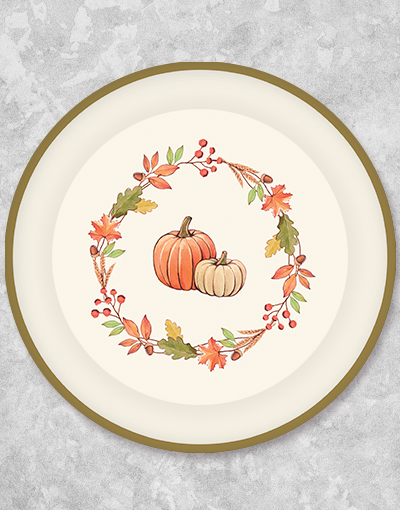 24-Piece Autumn Breeze Dessert Plates Set - Elegant Fall-Themed Dinnerware for Thanksgiving, Halloween Parties & Seasonal Home Decor