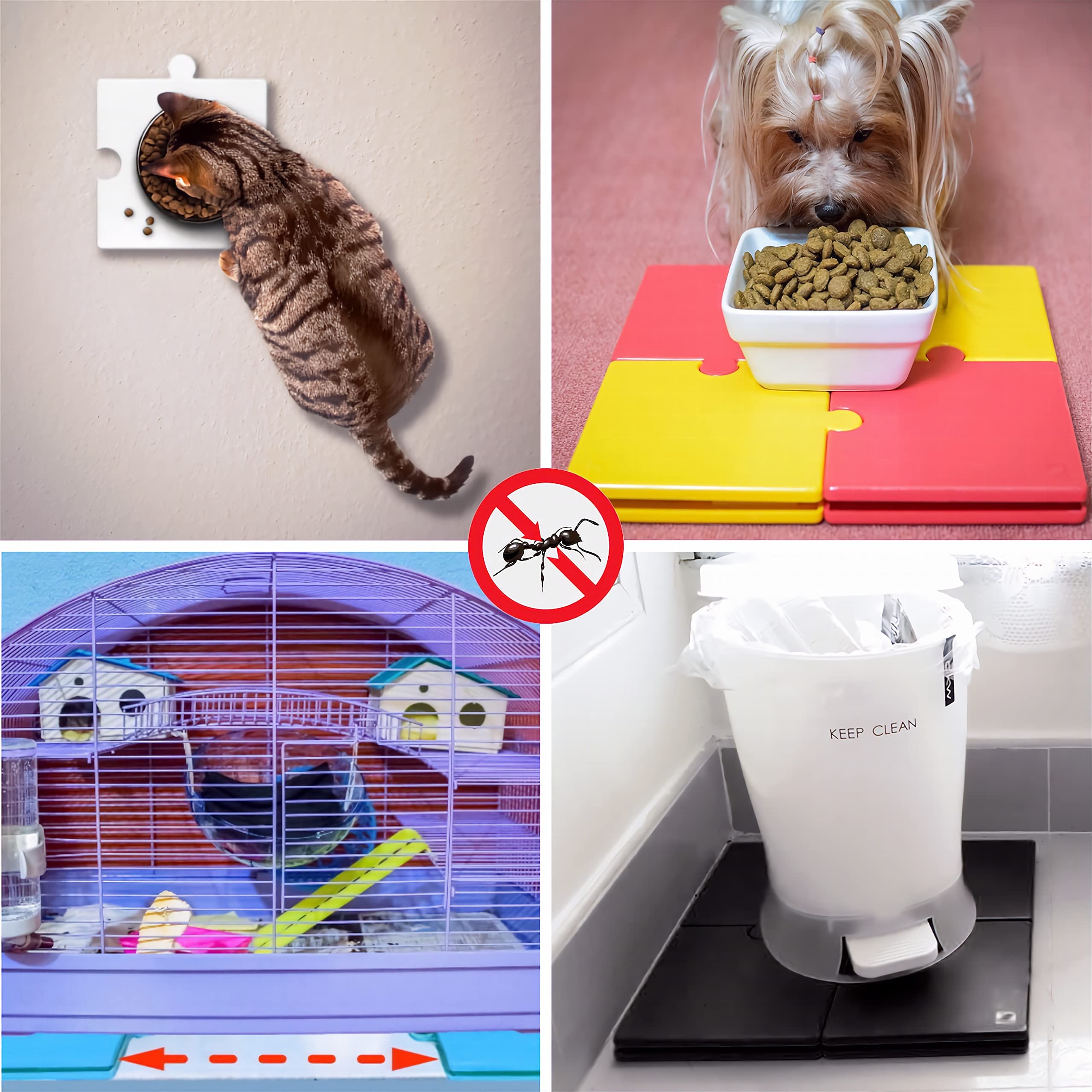 Ant Proof Pet Food Bowl - Non-Toxic, Waterless, Chemical-Free Dog & Cat Dish - Pink Desktop Feeder for Indoor/Outdoor Use - Ideal for Home, Office, or Garden Feeding Stations