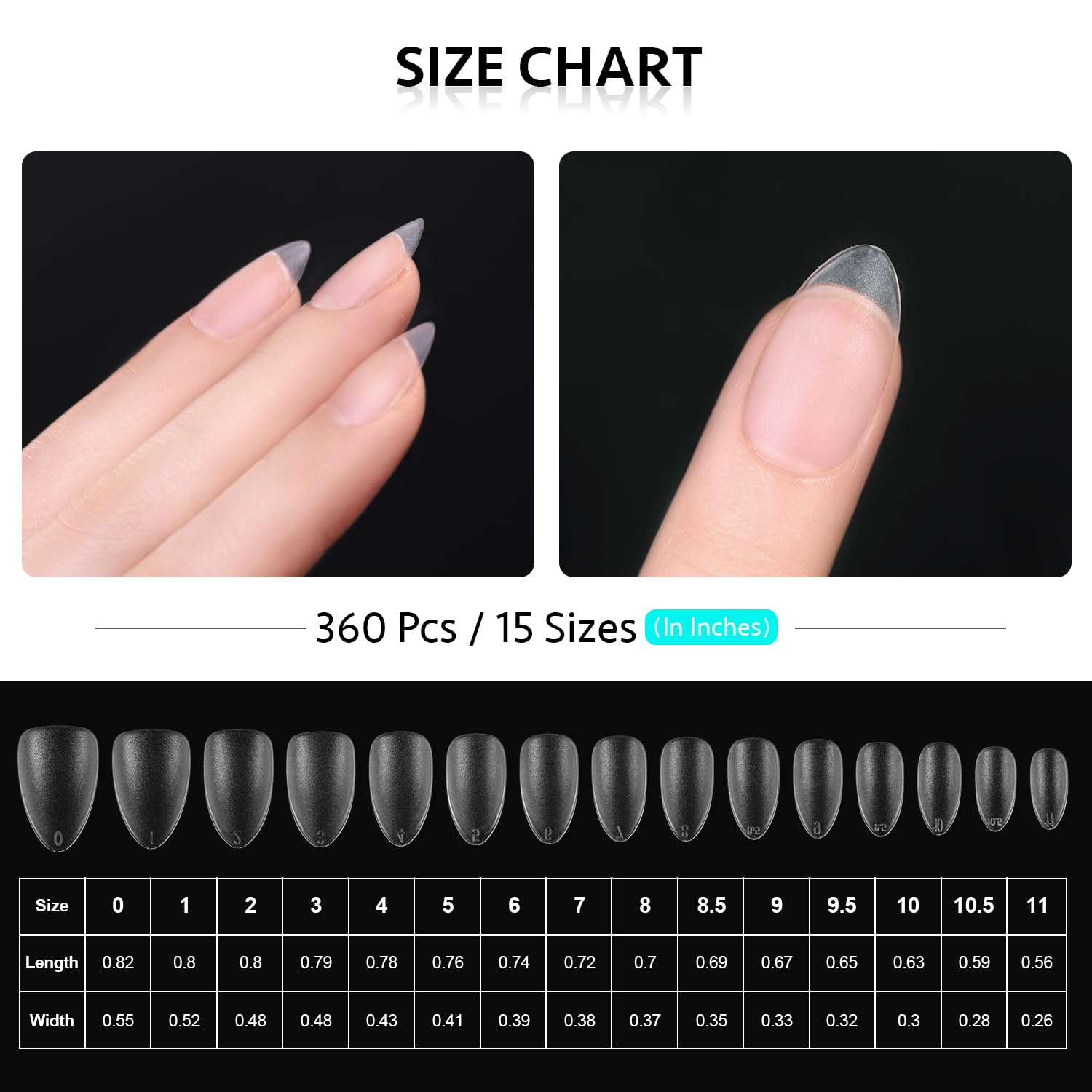 GAOY 360Pcs Matte Extra Short Almond Nail Tips & Glue Gel Kit with Mini UV Light - Professional Gel Nail Extension Kit for Home Manicure, Salon Use & DIY Nail Art