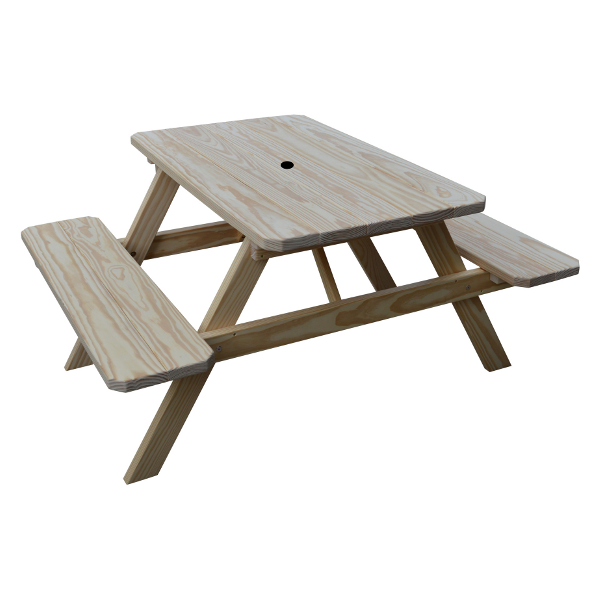 Durable Pressure Treated Pine Picnic Table with Attached Benches - Outdoor Dining Set for Backyard, Patio, Park & Camping - Weather Resistant Wooden Picnic Table for Family Gatherings & BBQs